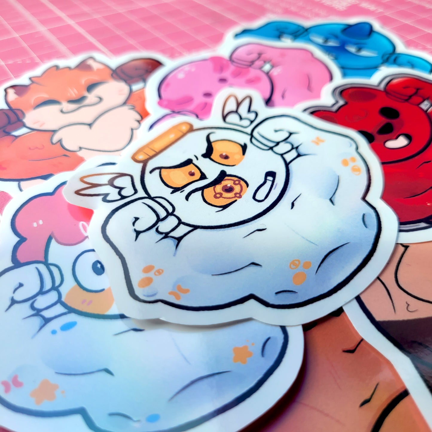 Mini Muscle Stickers! / Holographic /  Silly Strong Animal Stickers for Scrapbooking, Bullet Journal, Diary