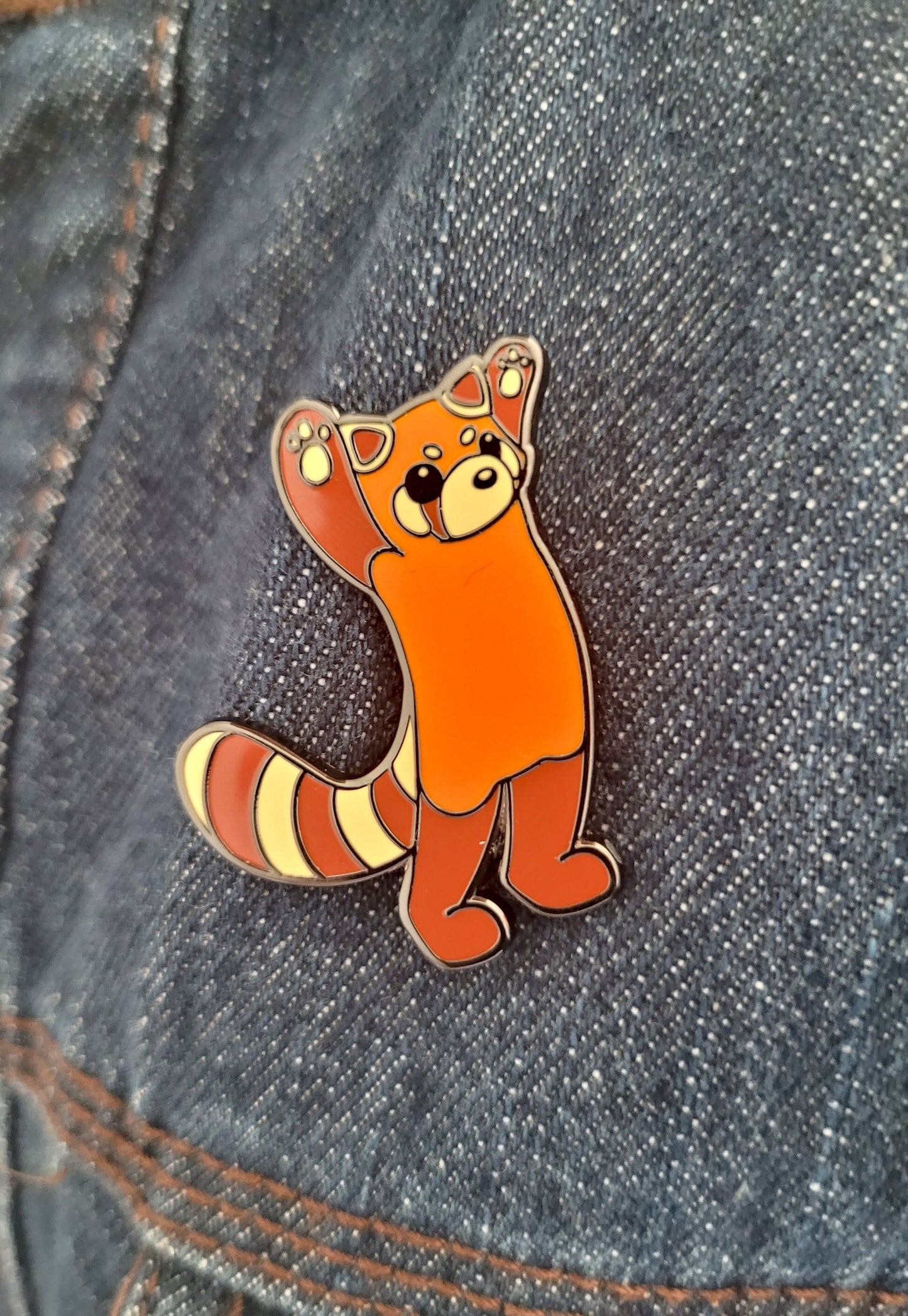 Red Panda Enamel Pin! Adorable Kawaii Animal Pin, Gift for Red Panda Lovers