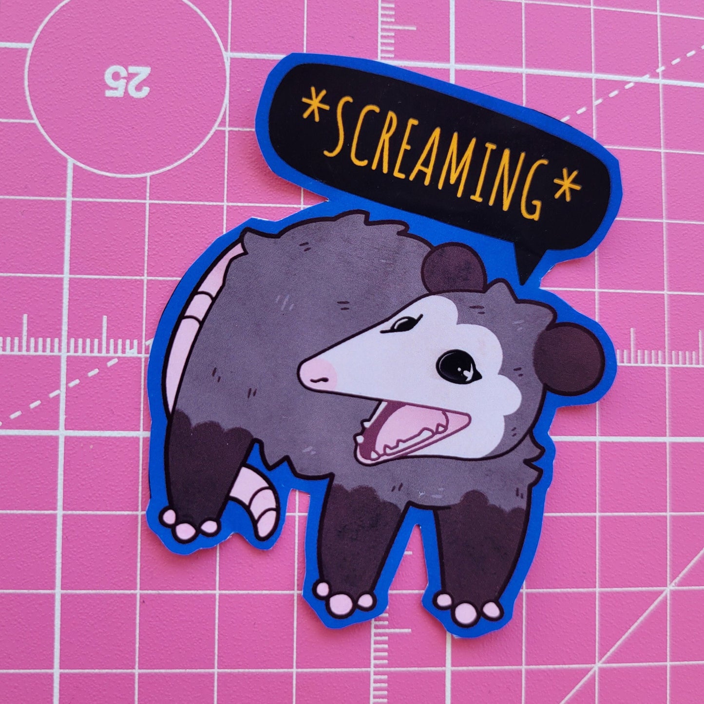 Possum Stickers! / Waterproof / Funny screaming opossum sticker for Scrapbooking, Bullet Journal, Diary