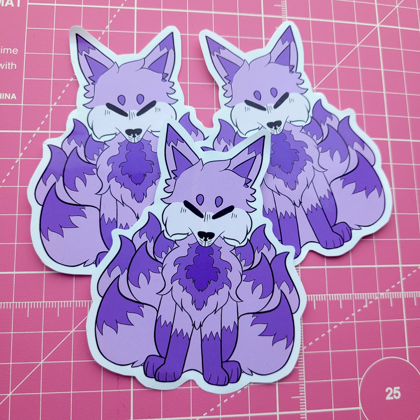 Purple Fox Sticker! 1pcs / Waterproof / Adorable purple fox sticker for Scrapbooking, Bullet Journal, Diary