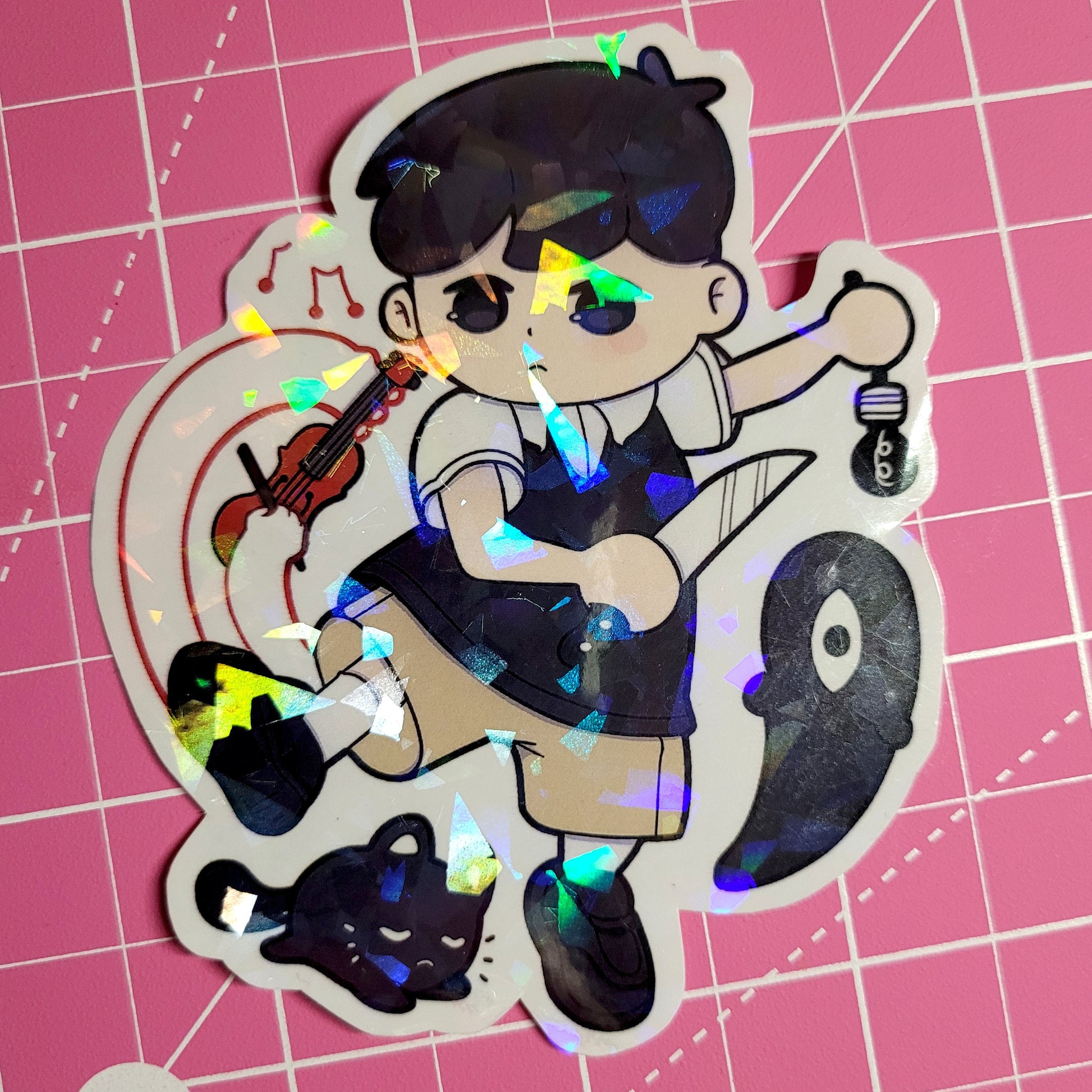 Holographic Omori Unoffical Sticker! 1pcs / Waterproof / Adorable Omori sunny sticker for Scrapbooking, Bullet Journal, Diary