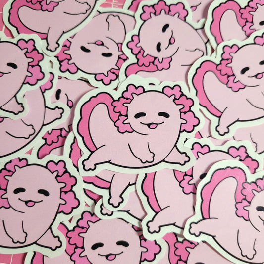 Happy Axolotl Sticker! 1pcs / Waterproof / Adorable Aesthetic Vinyl stickers for Scrapbooking, Bullet Journal, Diary