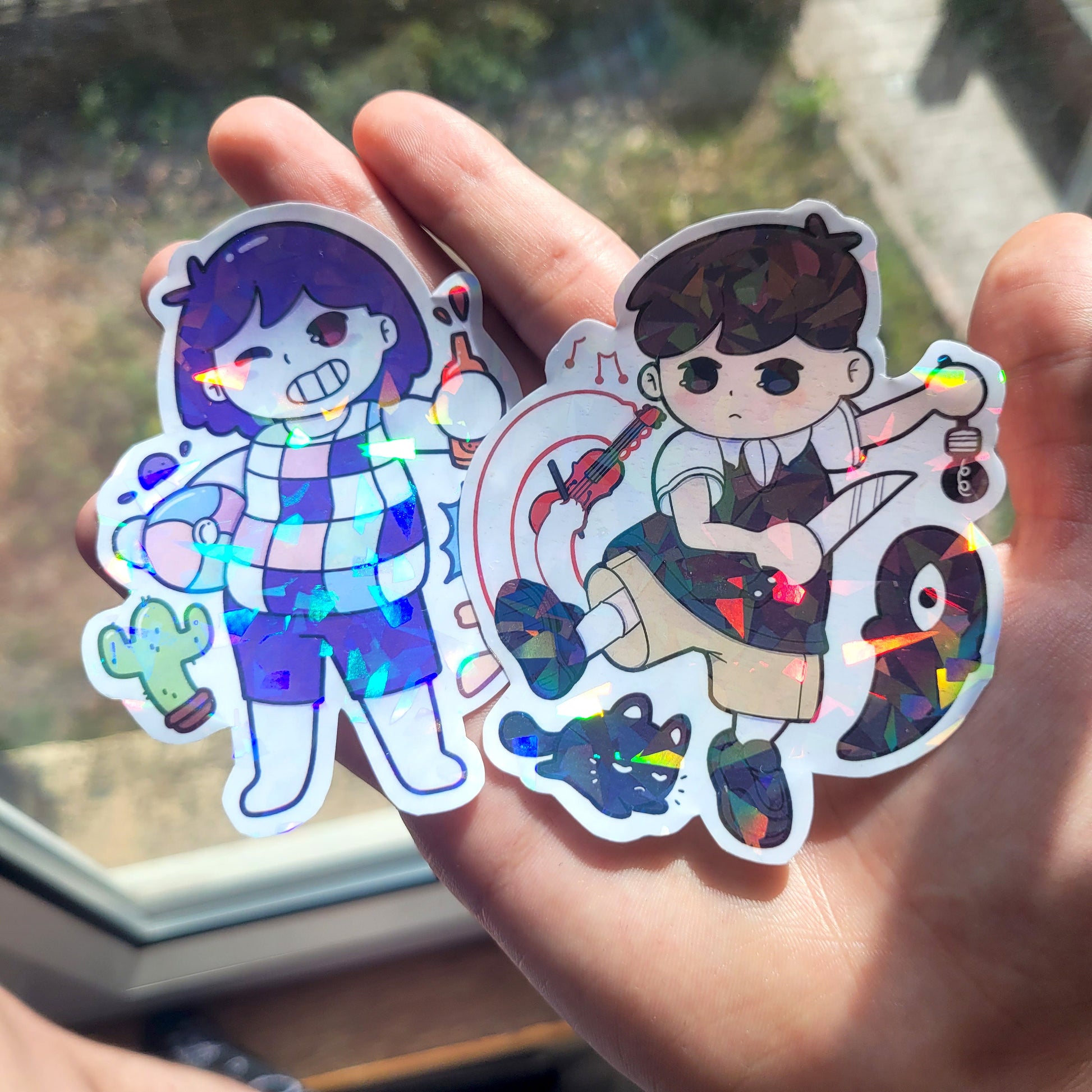 Holographic Omori Unoffical Sticker! 1pcs / Waterproof / Adorable Omori sunny sticker for Scrapbooking, Bullet Journal, Diary