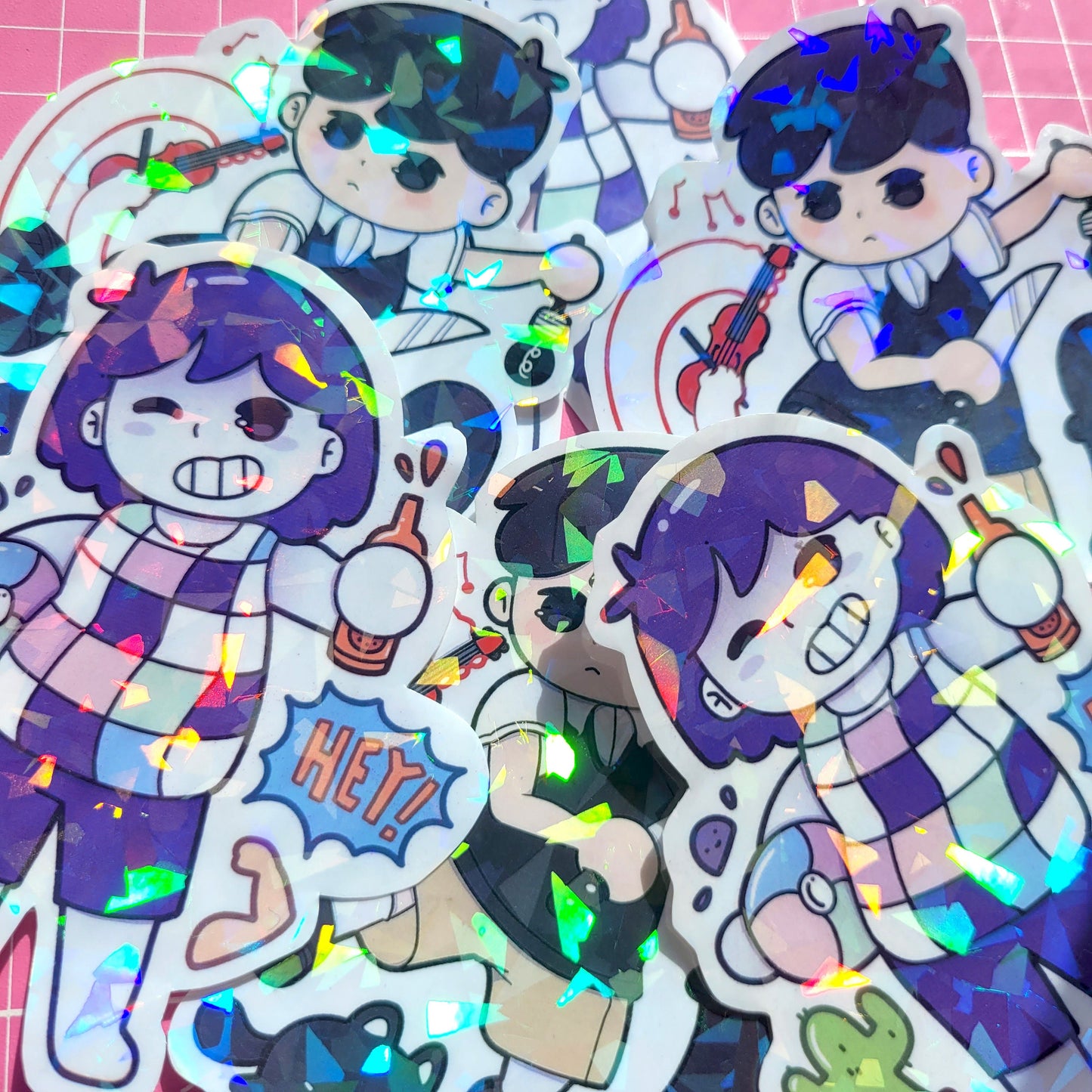 Holographic Omori Unoffical Sticker! 1pcs / Waterproof / Adorable Omori sunny sticker for Scrapbooking, Bullet Journal, Diary