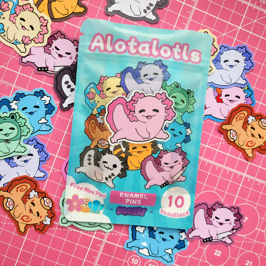 Axolotl Enamel Pin Blind Bag! Alotalotls, Mystery Hard Enamel Kawaii Animal Pin, Gift for Axolotl Lovers