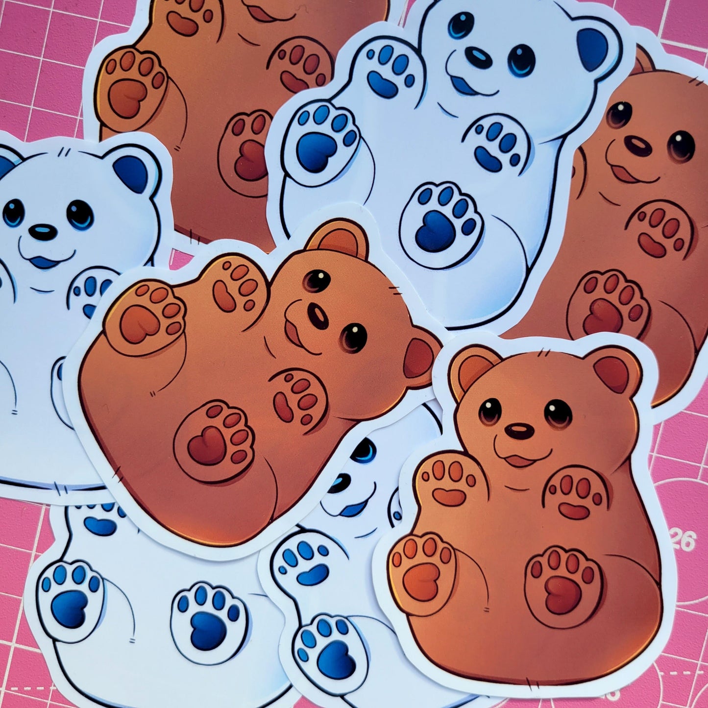 Sitting Bear Sticker! / Waterproof / Polar Bear, Brown Bear Vinyl Sticker for Scrapbooking, Bullet Journal, Diary