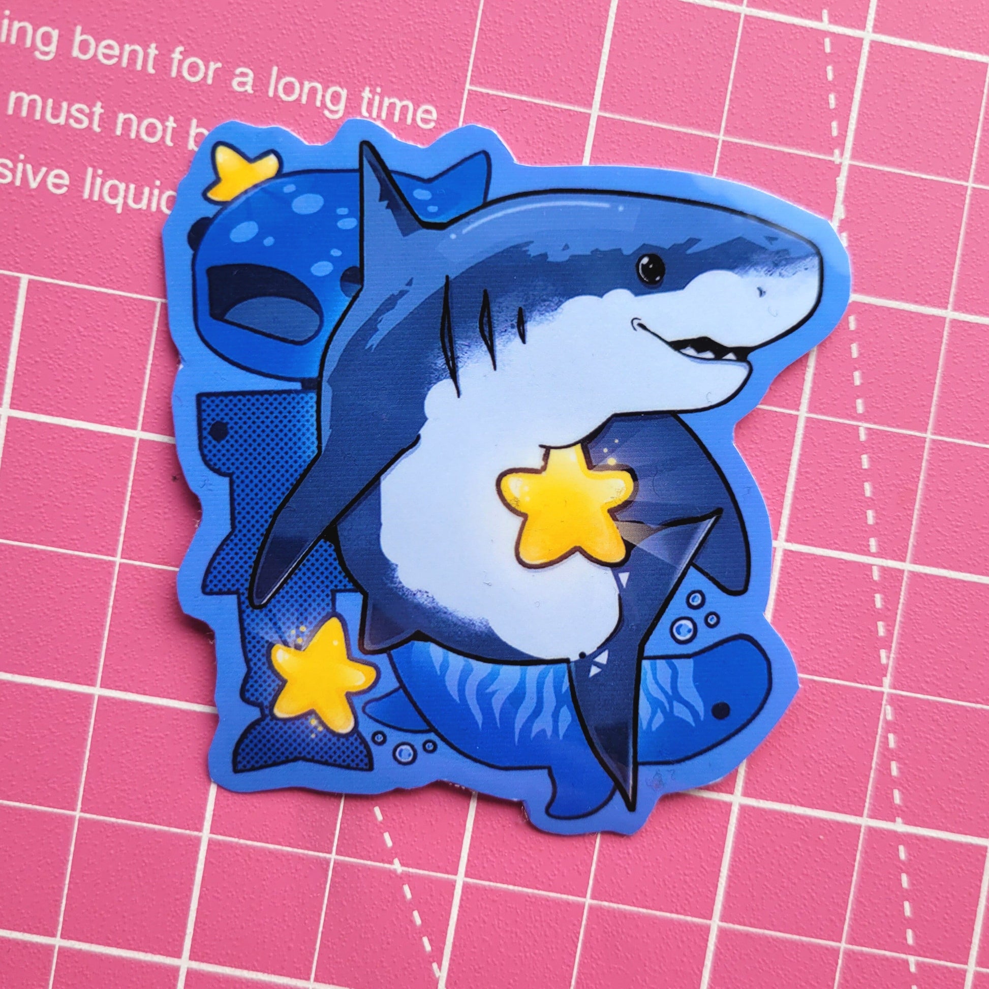 Ocean Sharks With Stars Sticker ! / Waterproof / Cute Vinyl Sticker for Scrapbooking, Bullet Journal, Diary