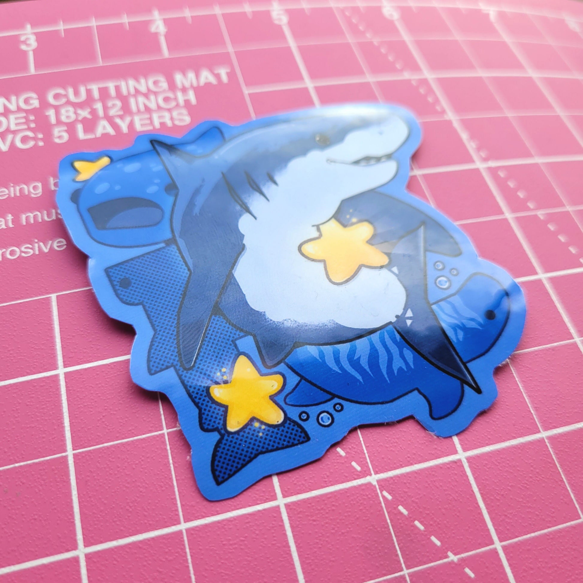 Ocean Sharks With Stars Sticker ! / Waterproof / Cute Vinyl Sticker for Scrapbooking, Bullet Journal, Diary