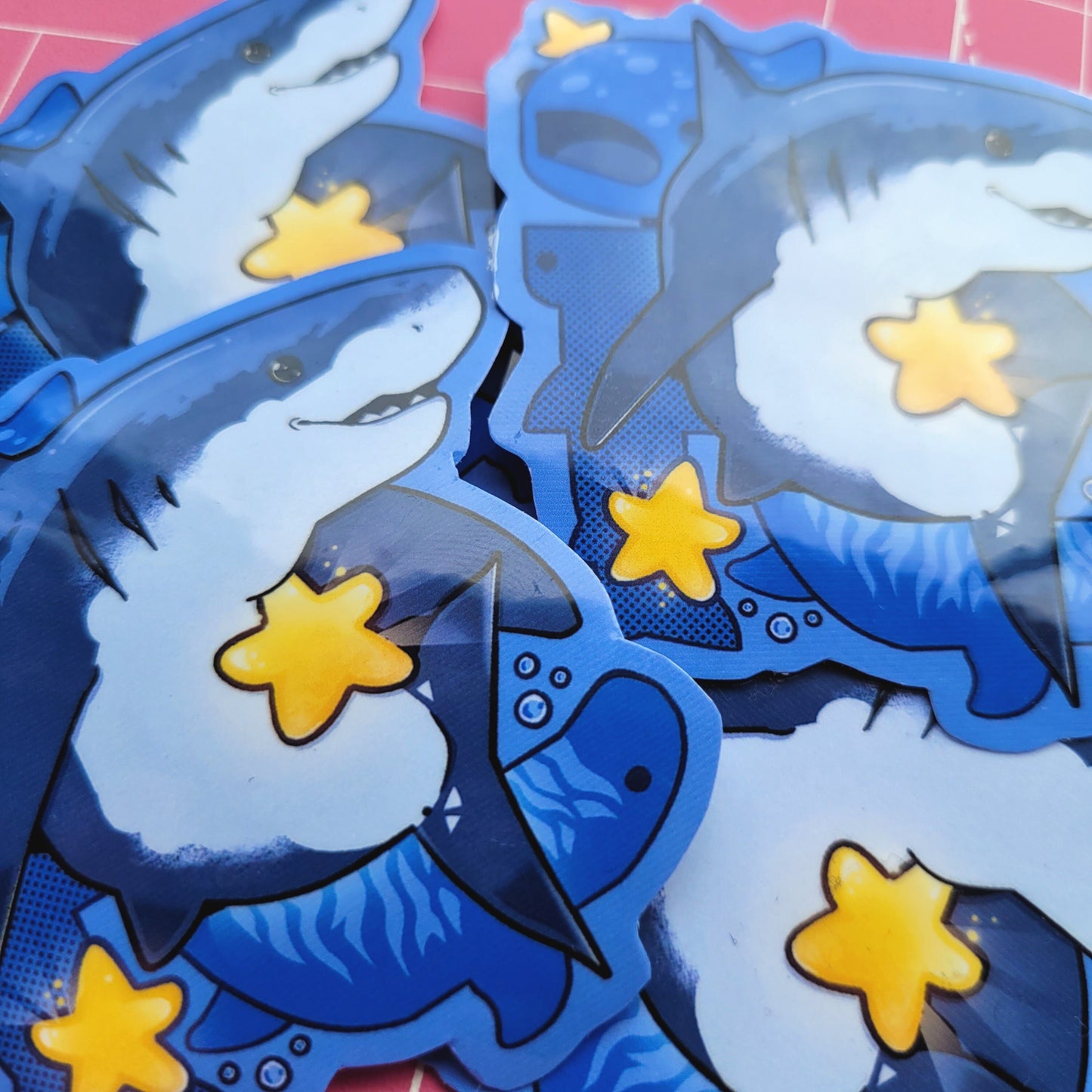 Ocean Sharks With Stars Sticker ! / Waterproof / Cute Vinyl Sticker for Scrapbooking, Bullet Journal, Diary