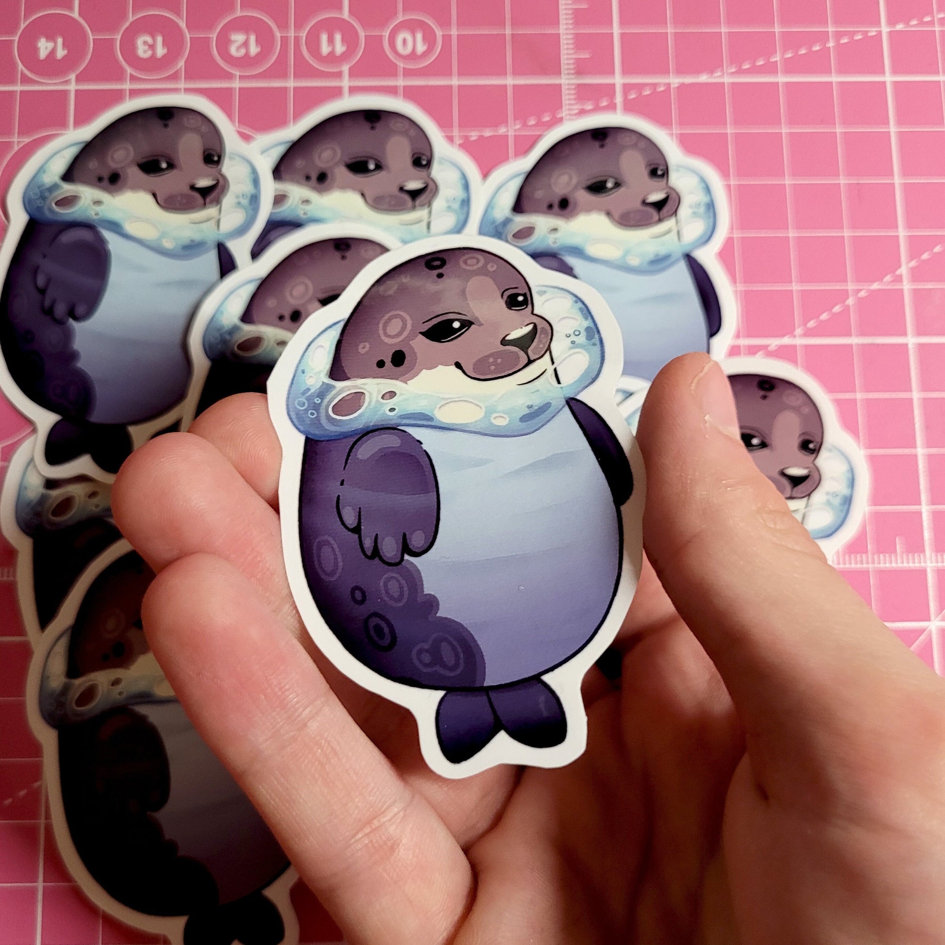 Cute Seal Stickers! / Waterproof / Floating Seal Harp Seal Stickers for Scrapbooking, Bullet Journal, Diary