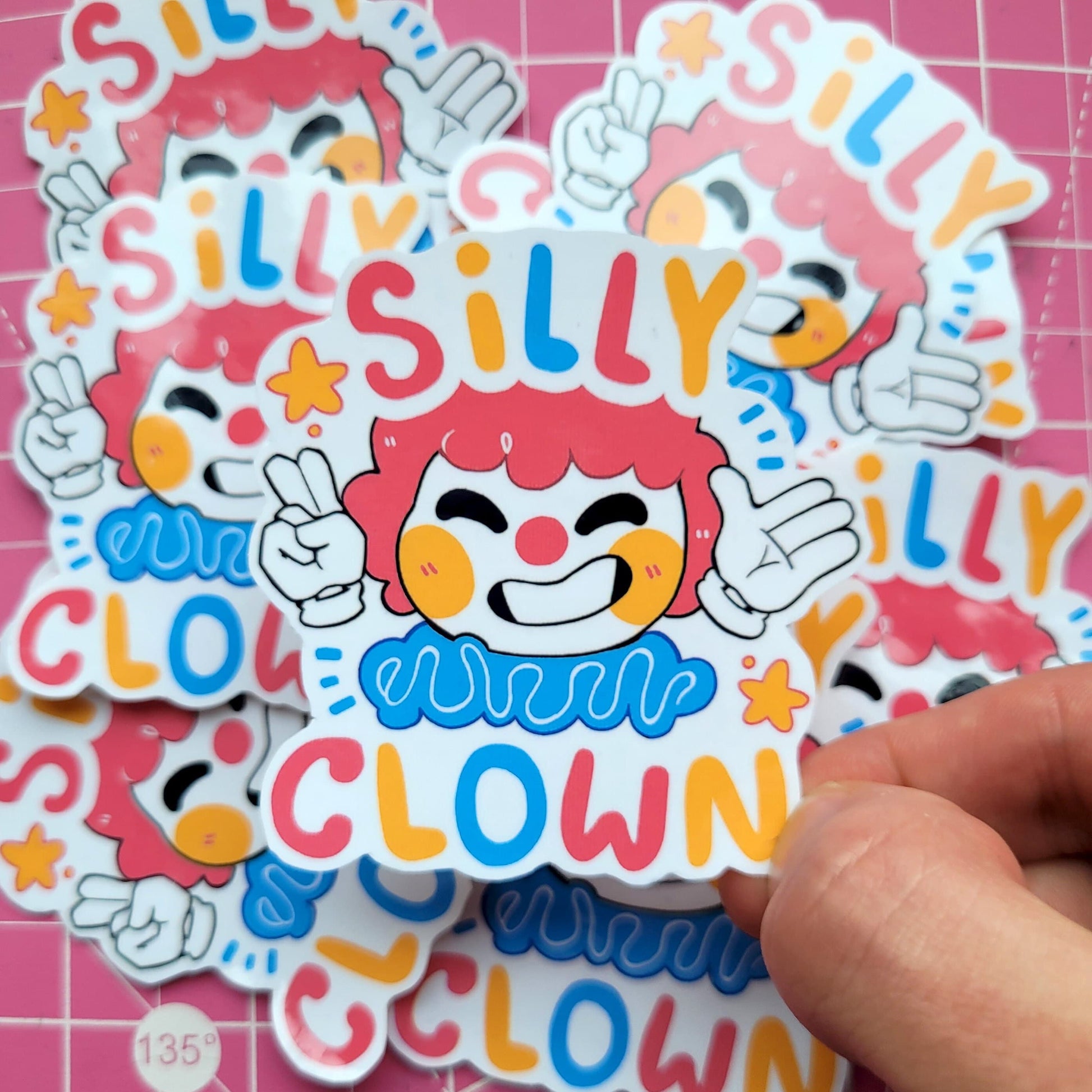 Cute Clown Stickers! / Waterproof / Silly Clowncore Vinyl Stickers for Scrapbooking, Bullet Journal, Diary