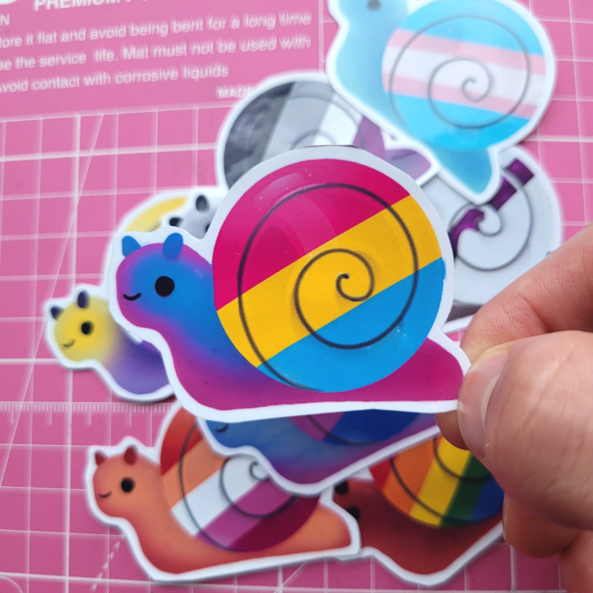 Pride Snails Stickers / Waterproof / Cute Aesthetic Vinyl stickers for Scrapbooking, Bullet Journal, Diary