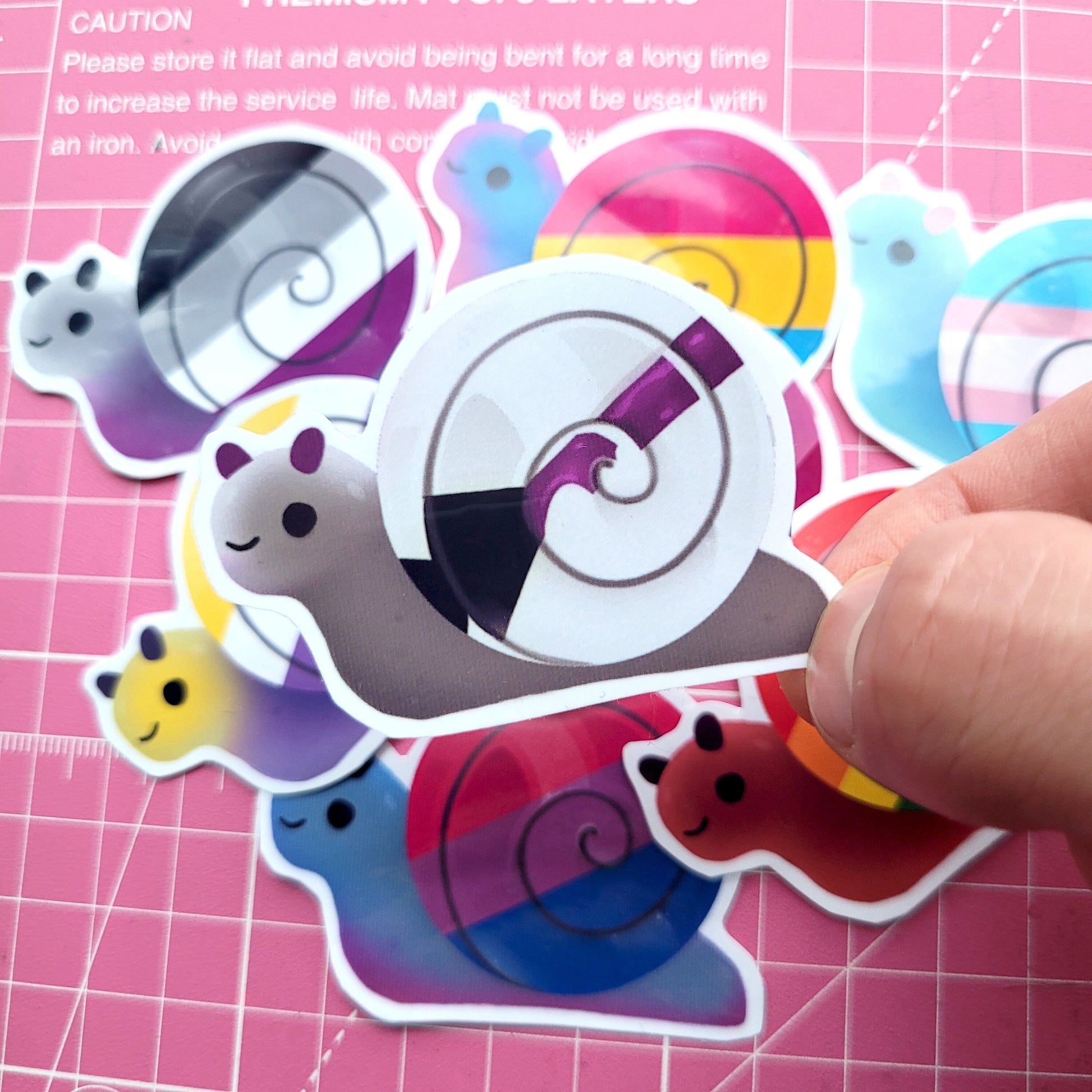 Pride Snails Stickers / Waterproof / Cute Aesthetic Vinyl stickers for Scrapbooking, Bullet Journal, Diary