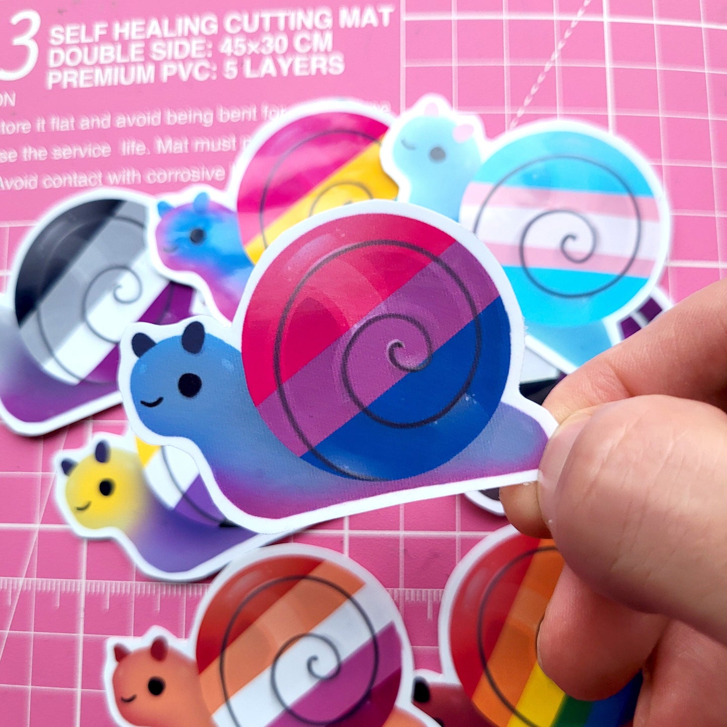 Pride Snails Stickers / Waterproof / Cute Aesthetic Vinyl stickers for Scrapbooking, Bullet Journal, Diary