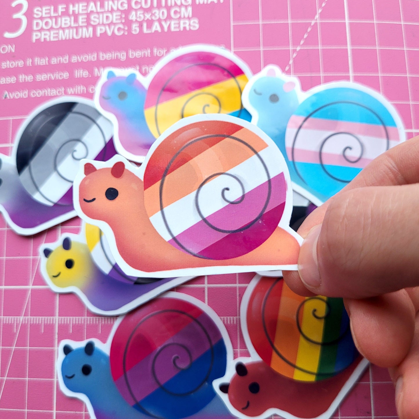 Pride Snails Stickers / Waterproof / Cute Aesthetic Vinyl stickers for Scrapbooking, Bullet Journal, Diary