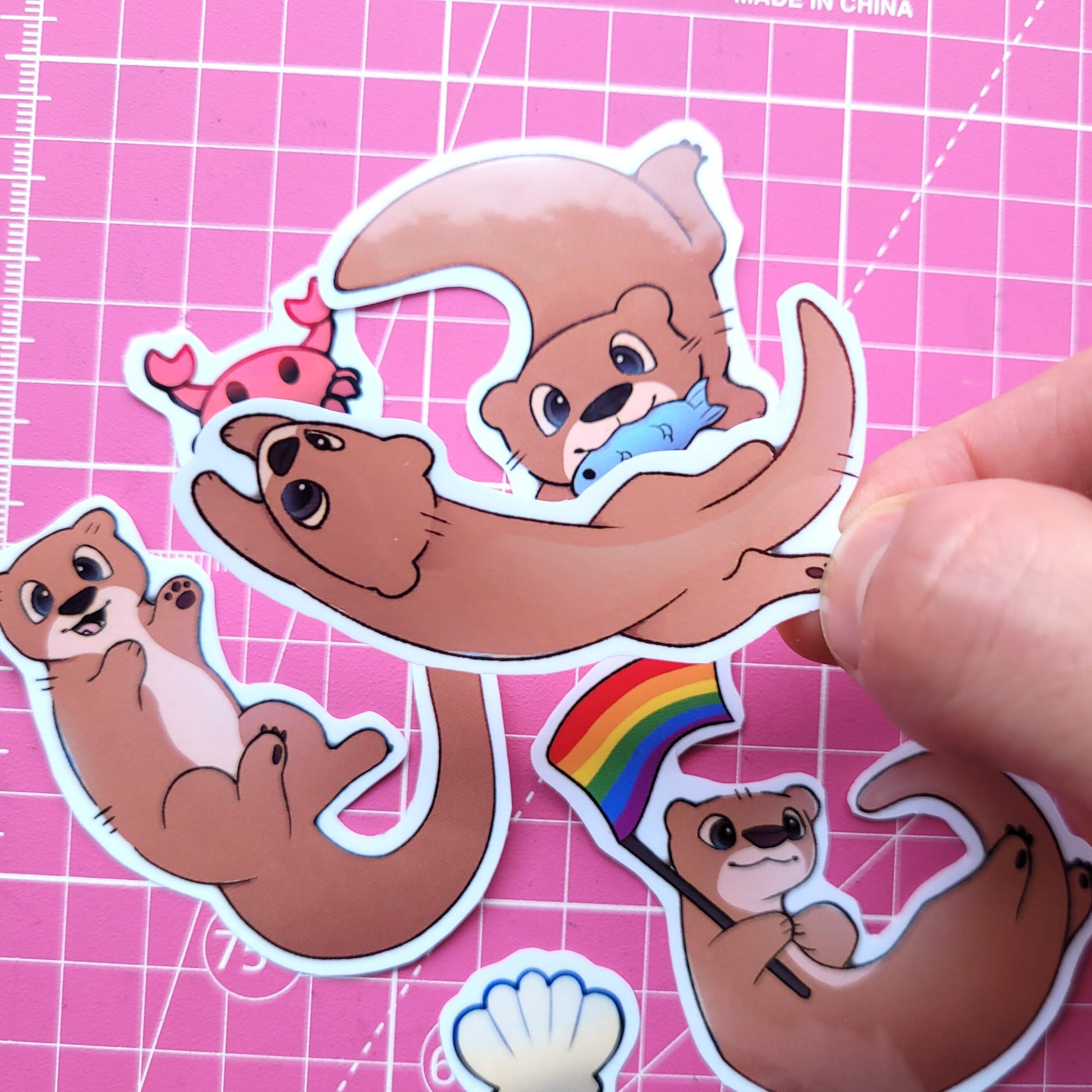 Adorable Otter Stickers! 7pcs / Waterproof / Adorable Aesthetic Vinyl stickers for Scrapbooking, Bullet Journal, Diary