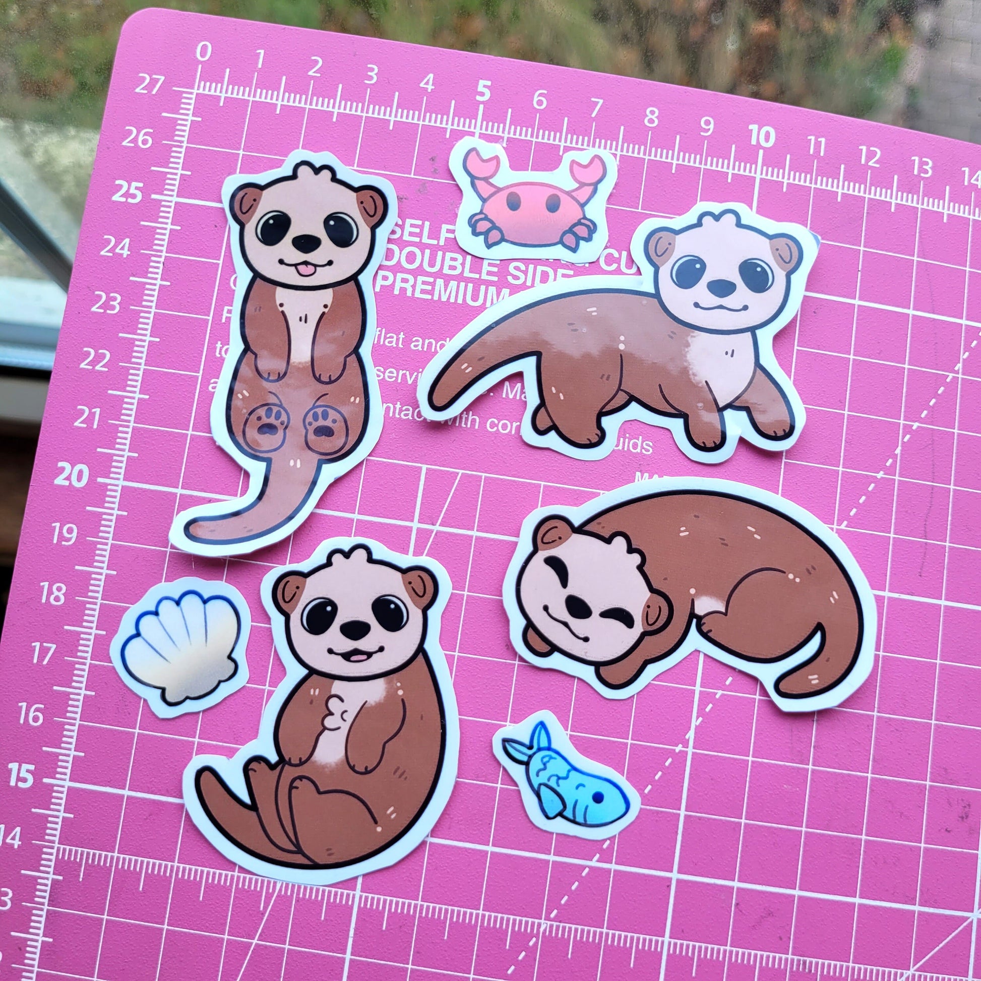 Cute Otter Stickers! 7pcs / Waterproof / Adorable Aesthetic Vinyl stickers for Scrapbooking, Bullet Journal, Diary