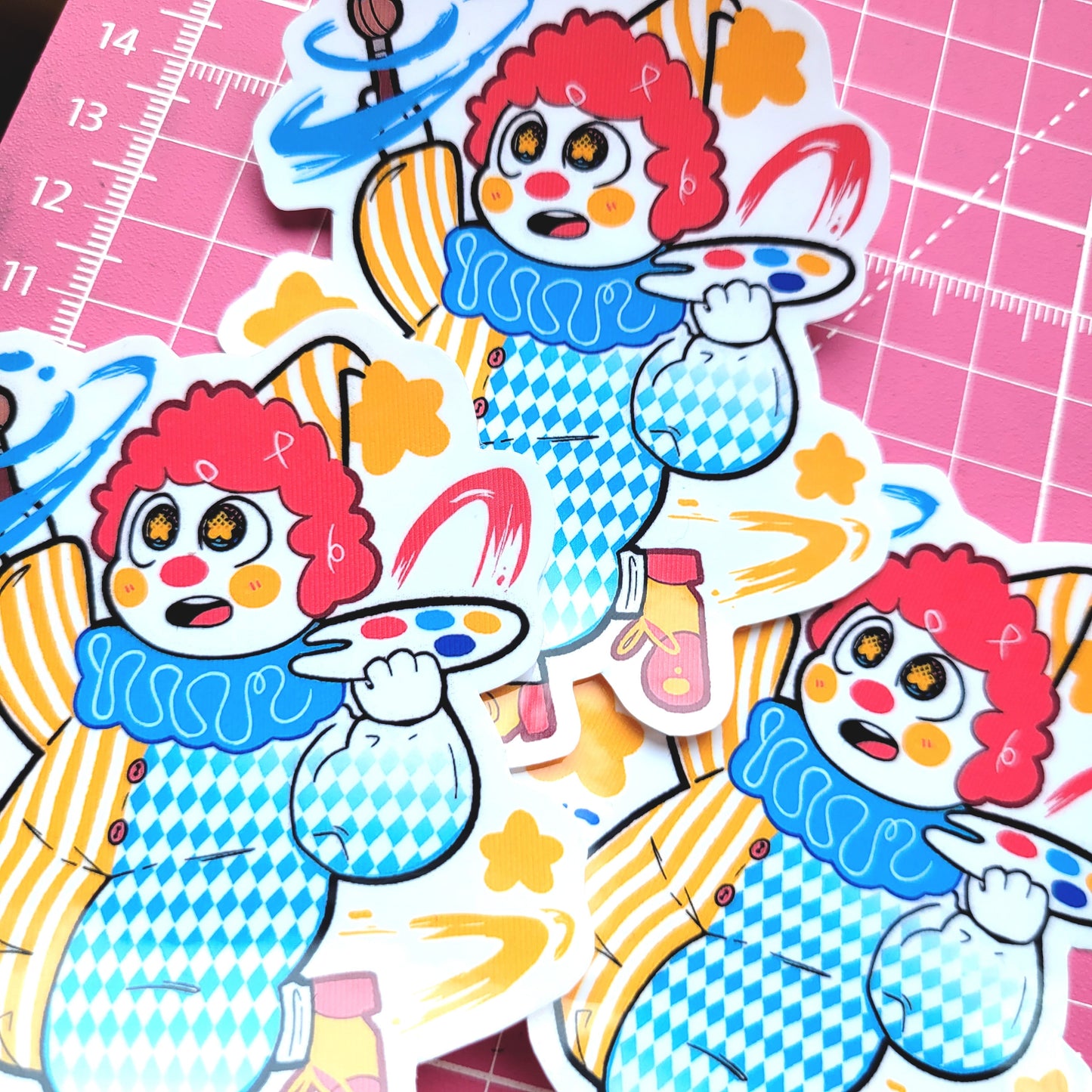 Cute Clown Stickers! / Waterproof / Silly Clowncore Vinyl Stickers for Scrapbooking, Bullet Journal, Diary