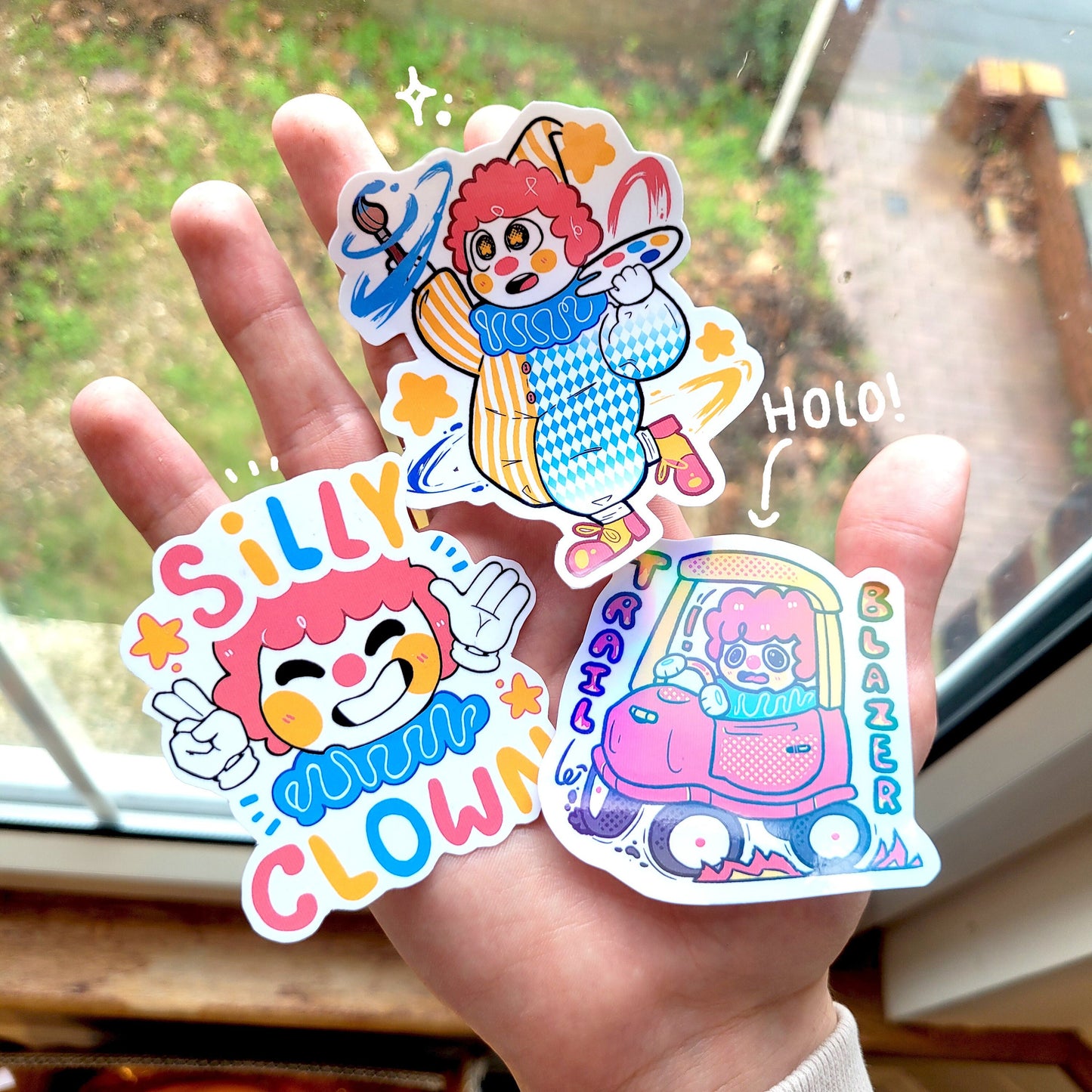 Cute Clown Stickers! / Waterproof / Silly Clowncore Vinyl Stickers for Scrapbooking, Bullet Journal, Diary