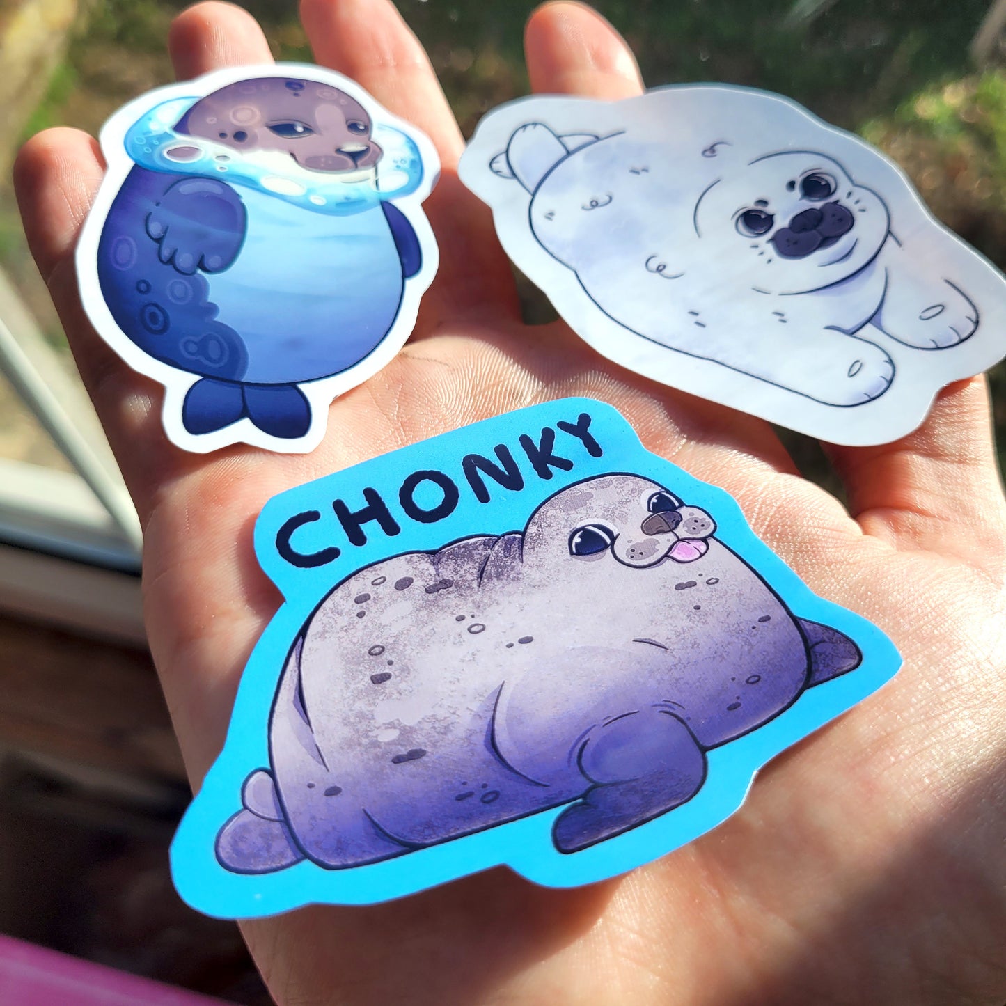 Cute Seal Stickers! / Waterproof / Floating Seal Harp Seal Stickers for Scrapbooking, Bullet Journal, Diary