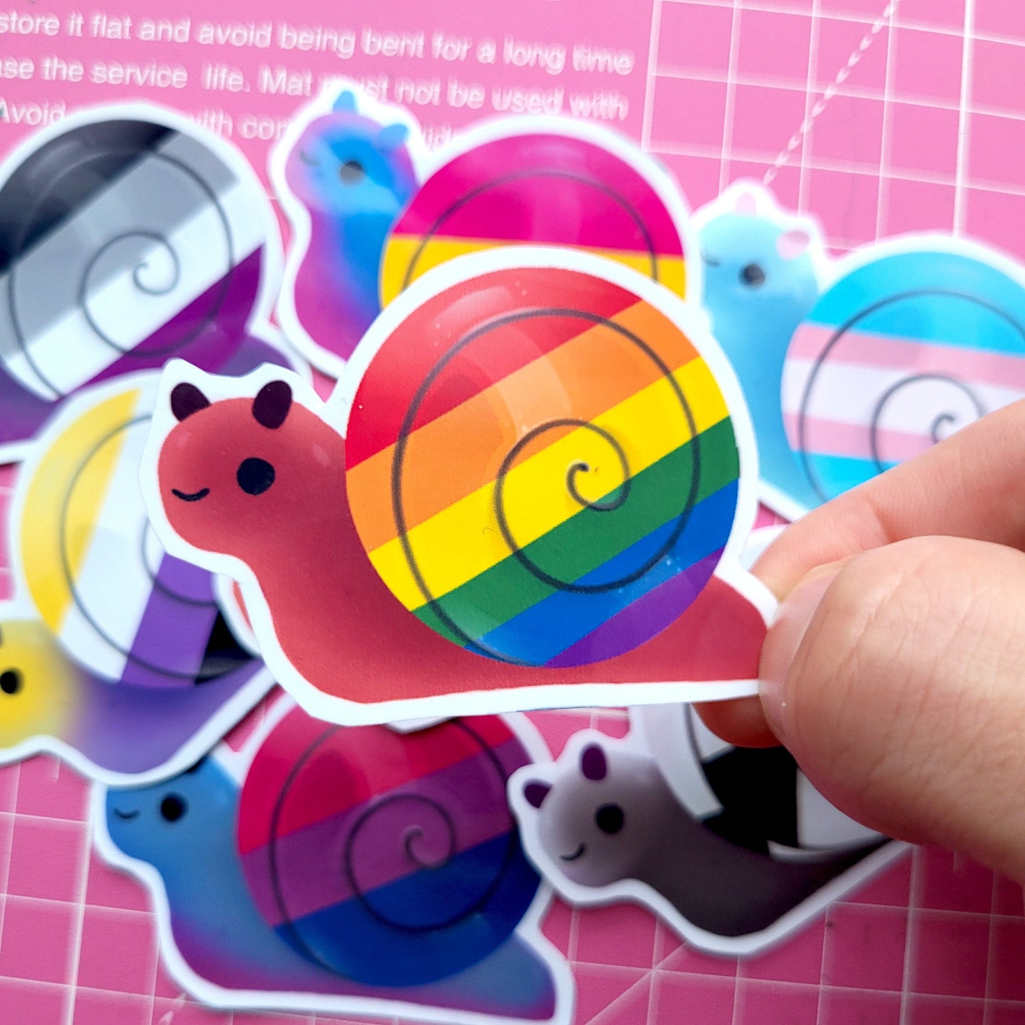 Pride Snails Stickers / Waterproof / Cute Aesthetic Vinyl stickers for Scrapbooking, Bullet Journal, Diary