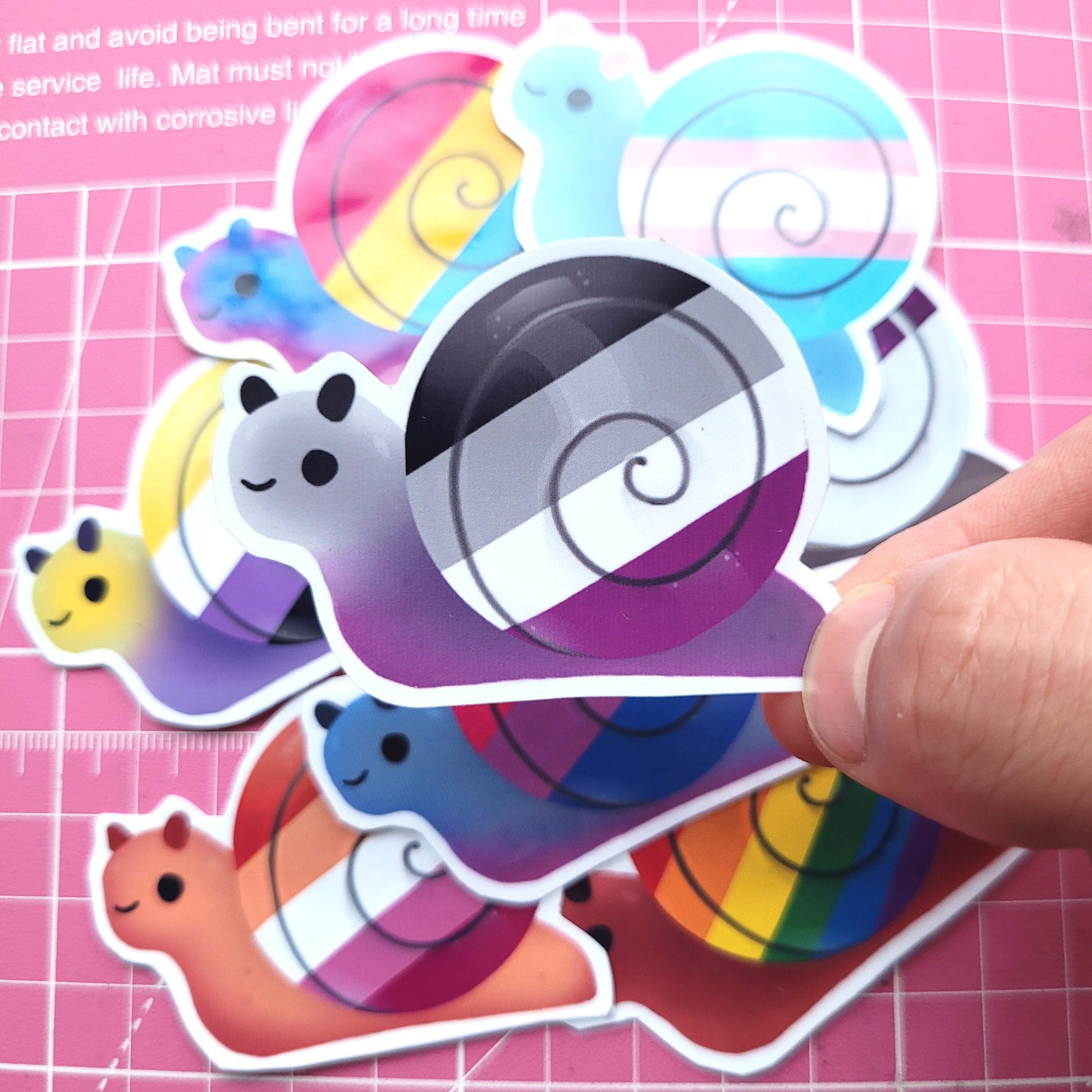 Pride Snails Stickers / Waterproof / Cute Aesthetic Vinyl stickers for Scrapbooking, Bullet Journal, Diary