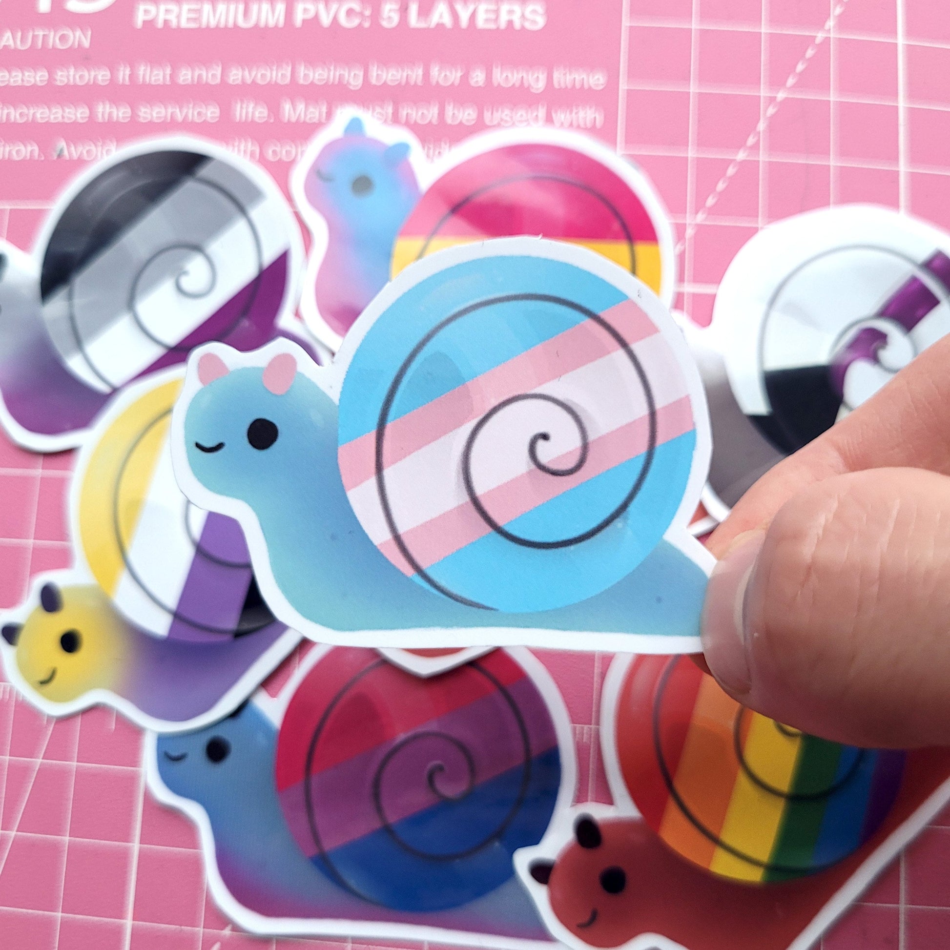 Pride Snails Stickers / Waterproof / Cute Aesthetic Vinyl stickers for Scrapbooking, Bullet Journal, Diary