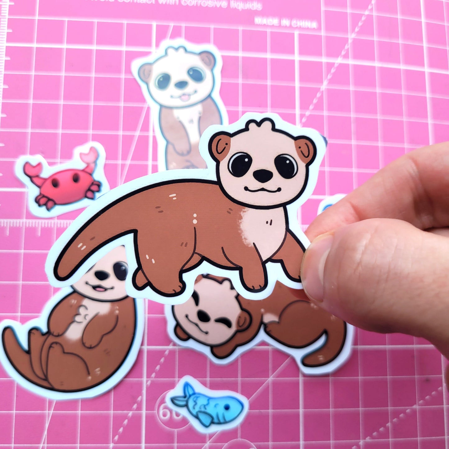 Cute Otter Stickers! 7pcs / Waterproof / Adorable Aesthetic Vinyl stickers for Scrapbooking, Bullet Journal, Diary