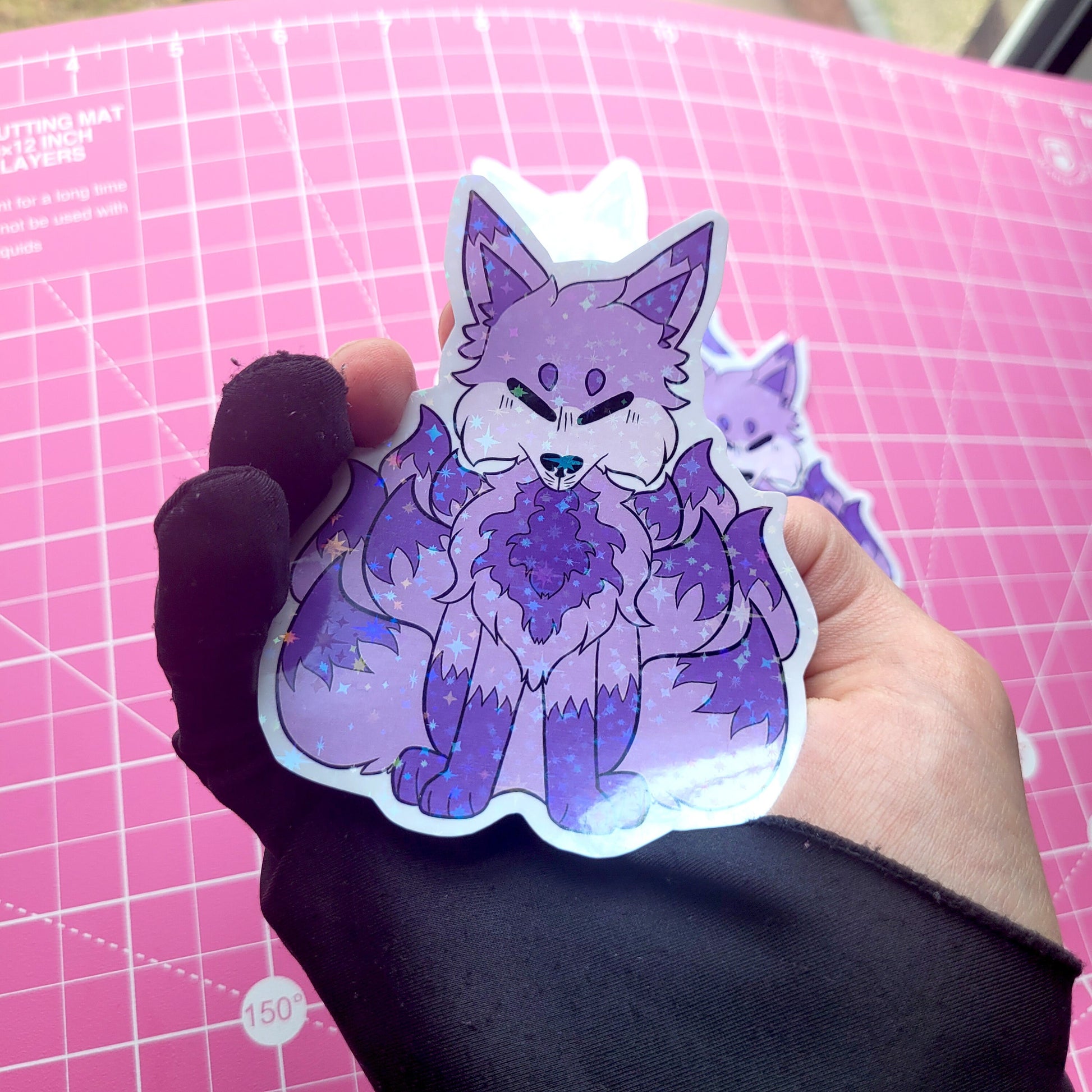 Purple Fox Sticker! 1pcs / Waterproof / Adorable purple fox sticker for Scrapbooking, Bullet Journal, Diary