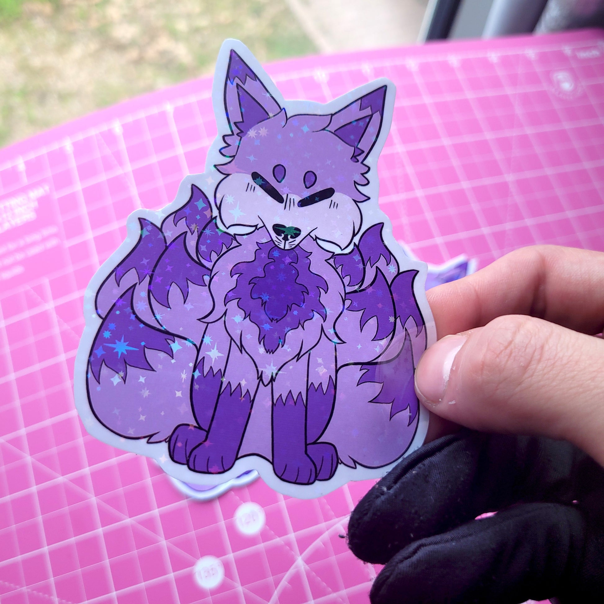 Purple Fox Sticker! 1pcs / Waterproof / Adorable purple fox sticker for Scrapbooking, Bullet Journal, Diary