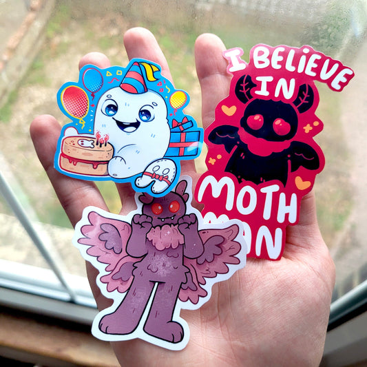 Mothman Nightcrawler Cryptid Stickers ! / Waterproof / Cryptozoology Vinyl Stickers for Scrapbooking, Bullet Journal, Diary