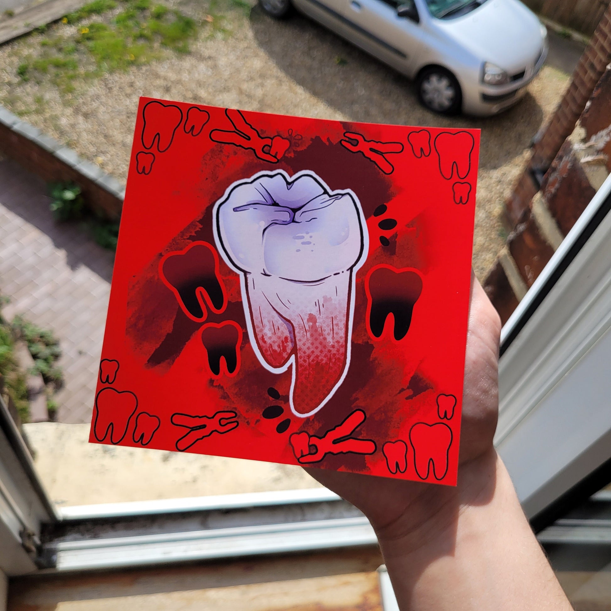 Gore Teeth 5x5 Mini Print! / Horror Print for Fleshcore Lovers