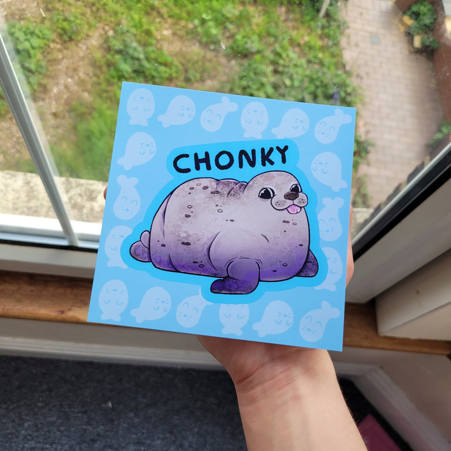 Chonky Seal 5x5 Mini Print! / Chubby Seal Print for Seal Lovers