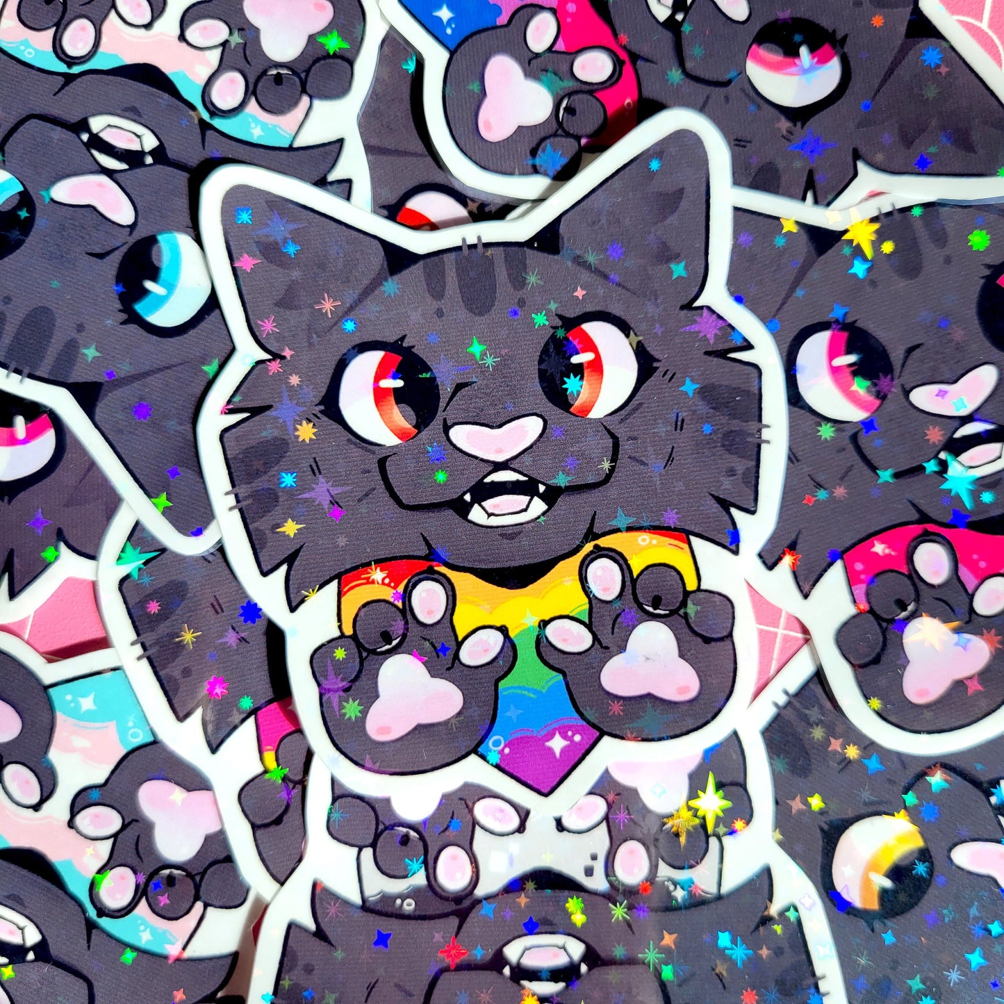 Furry Pride Holo Stickers ! / Waterproof / LGBTQ Vinyl Stickers for Scrapbooking, Bullet Journal, Diary