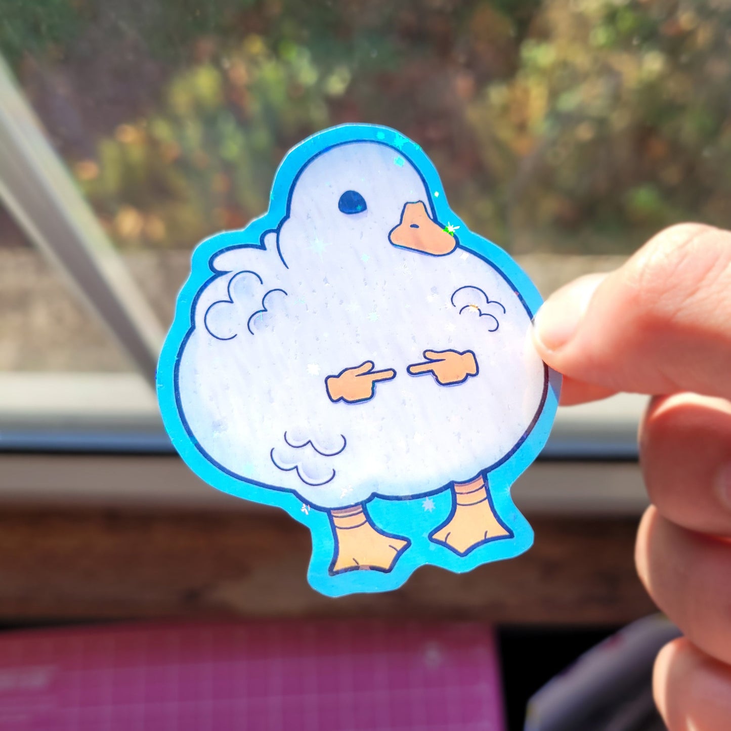 Pigeon Paper Hat Sticker! / Waterproof / Silly Pigeon Bird Vinyl Sticker for Scrapbooking, Bullet Journal, Diary