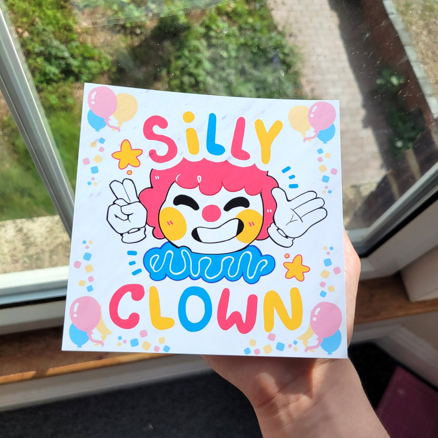 Silly Clown 5x5 Mini Print! / Cute Clowncore Print for Clown lovers