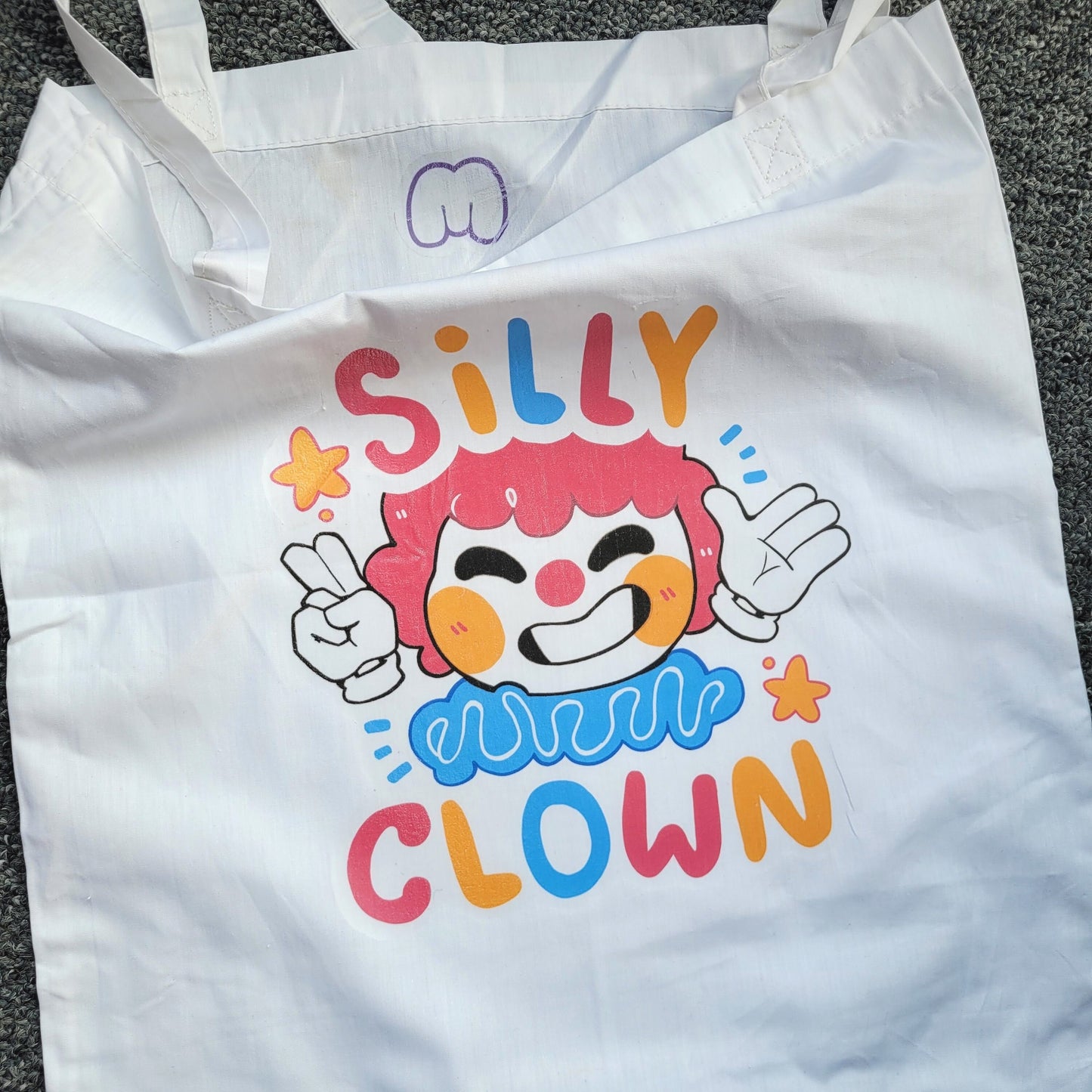 Clown Tote Bag! / Silly Clowncore Lover / Cute Clown Art bag for Shopping, Accessories