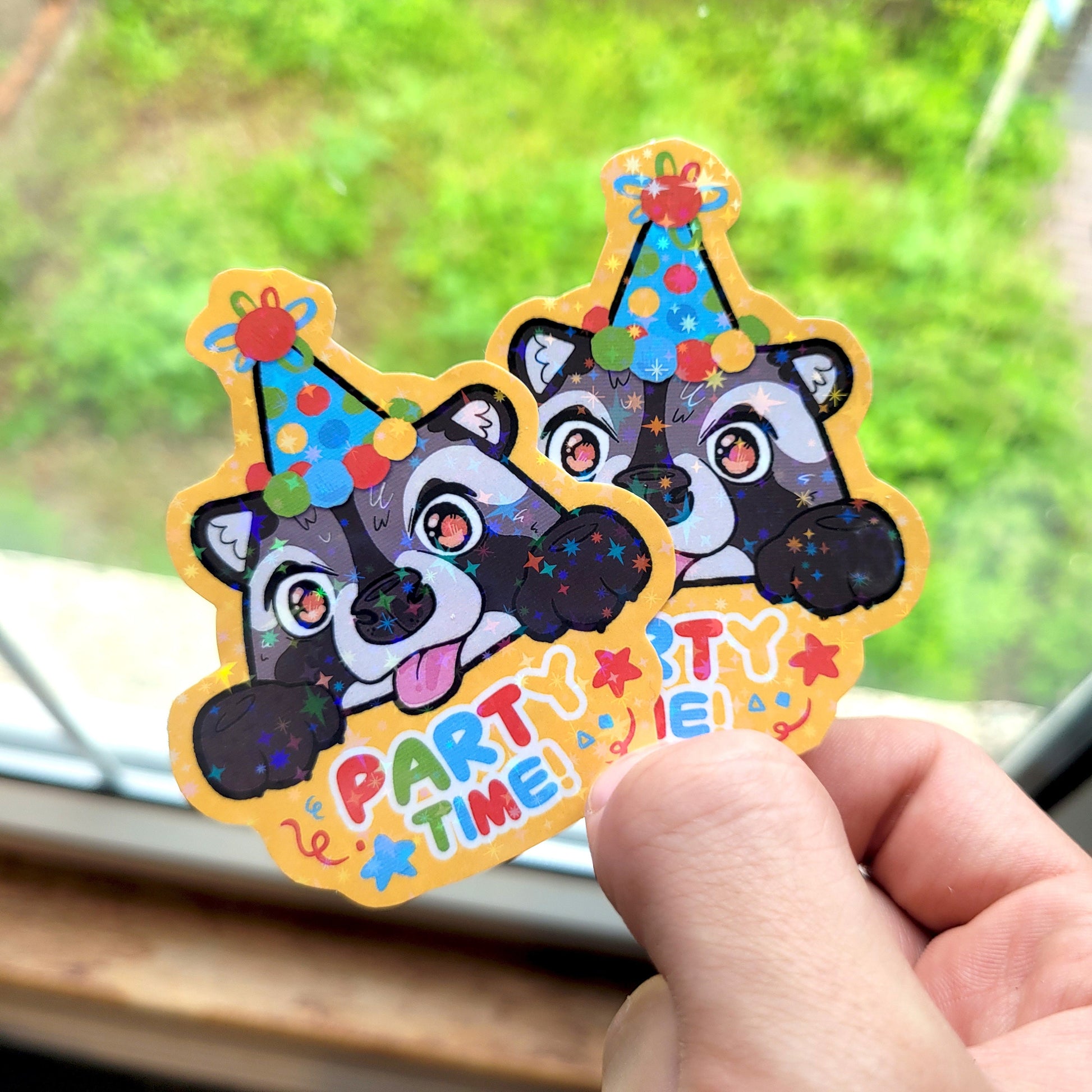 Trash Raccoon Stickers! / Waterproof / Funny Holographic Stickers for Scrapbooking, Bullet Journal, Diary