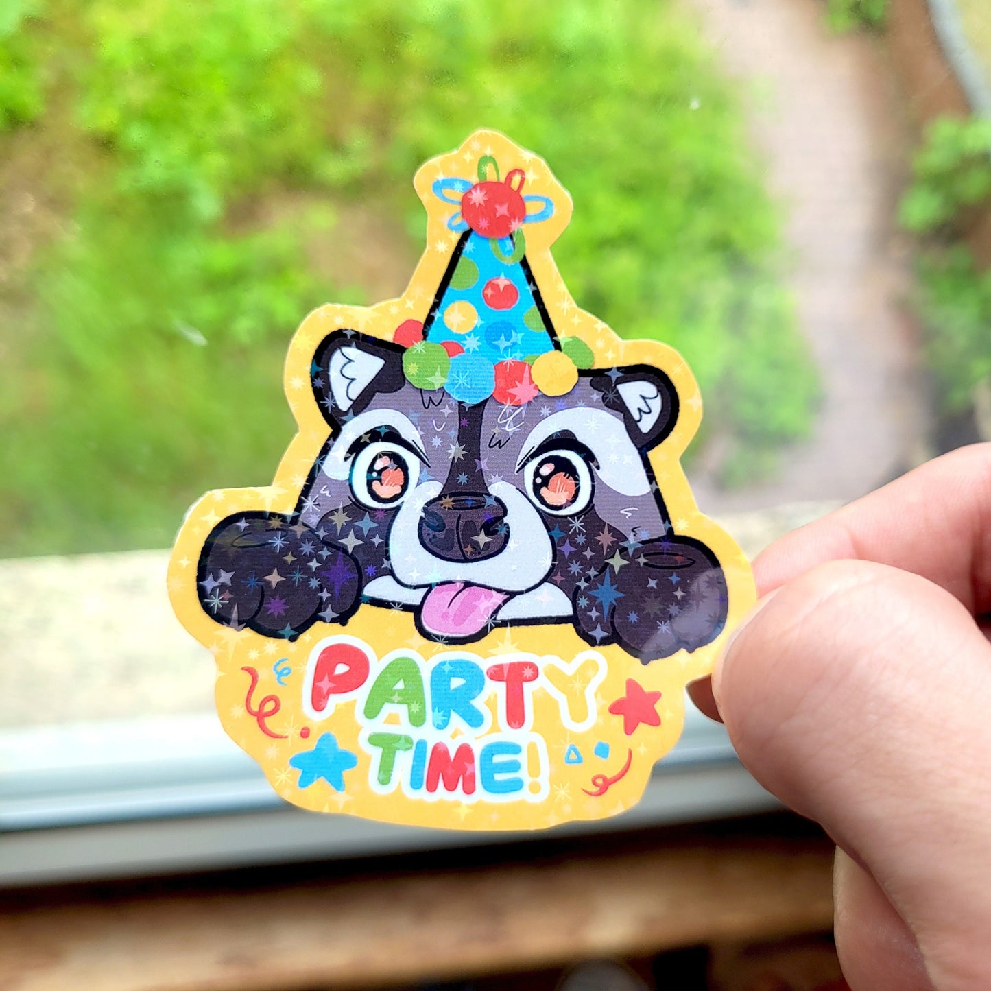 Trash Raccoon Stickers! / Waterproof / Funny Holographic Stickers for Scrapbooking, Bullet Journal, Diary