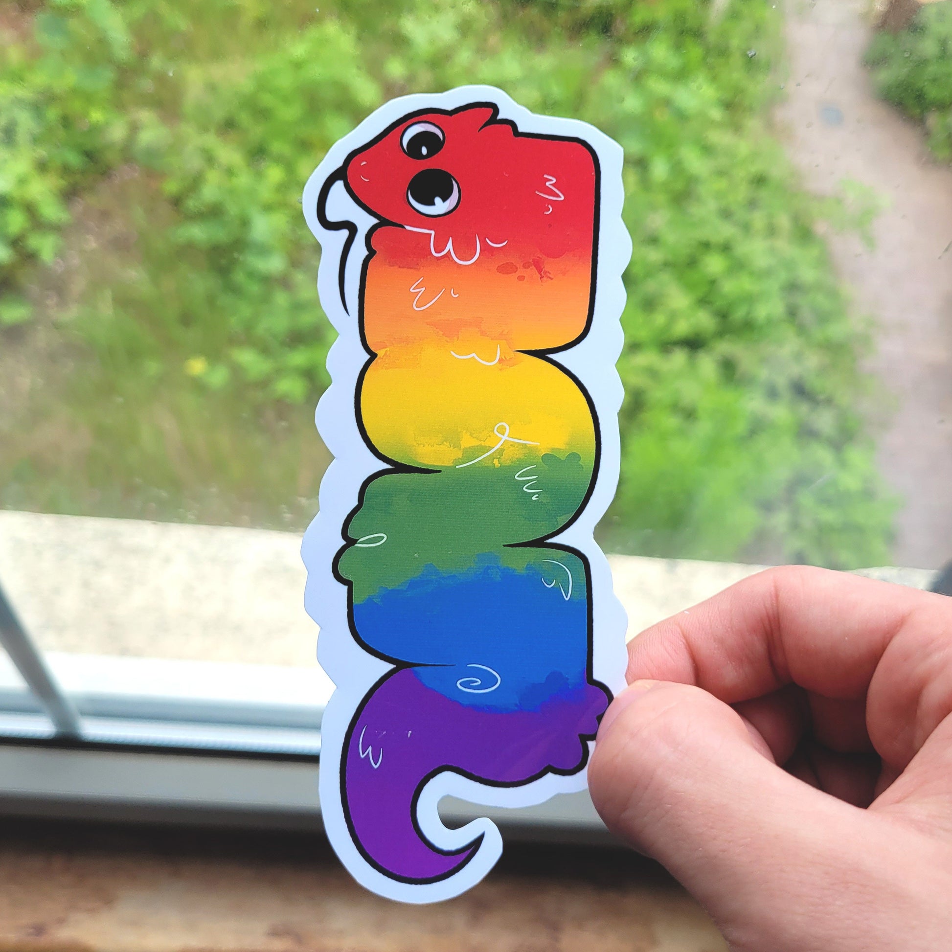 Worm On A String LGBTQ+ Sticker! / Waterproof / Silly Worm Meme Sticker for Scrapbooking, Bullet Journal, Diary