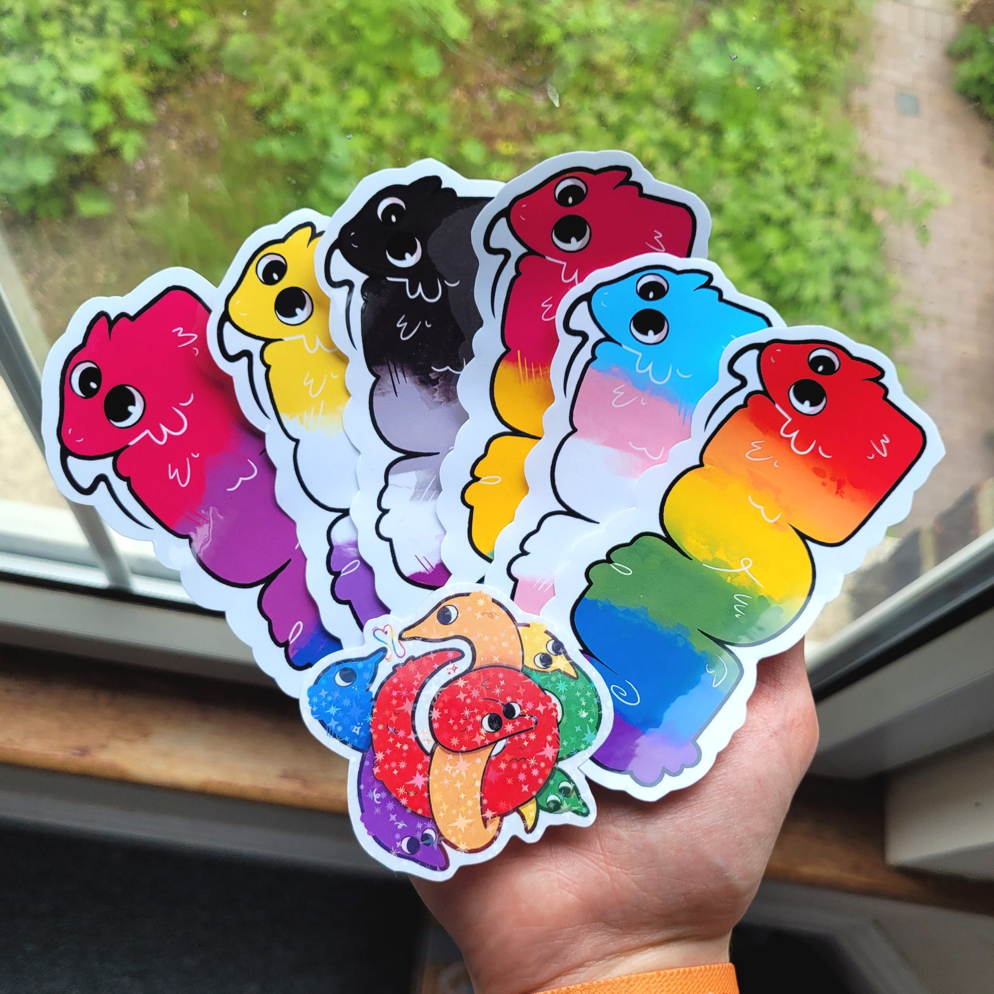 Worm On A String LGBTQ+ Sticker! / Waterproof / Silly Worm Meme Sticker for Scrapbooking, Bullet Journal, Diary