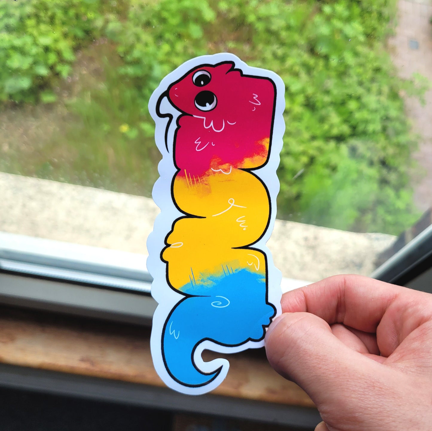 Worm On A String LGBTQ+ Sticker! / Waterproof / Silly Worm Meme Sticker for Scrapbooking, Bullet Journal, Diary