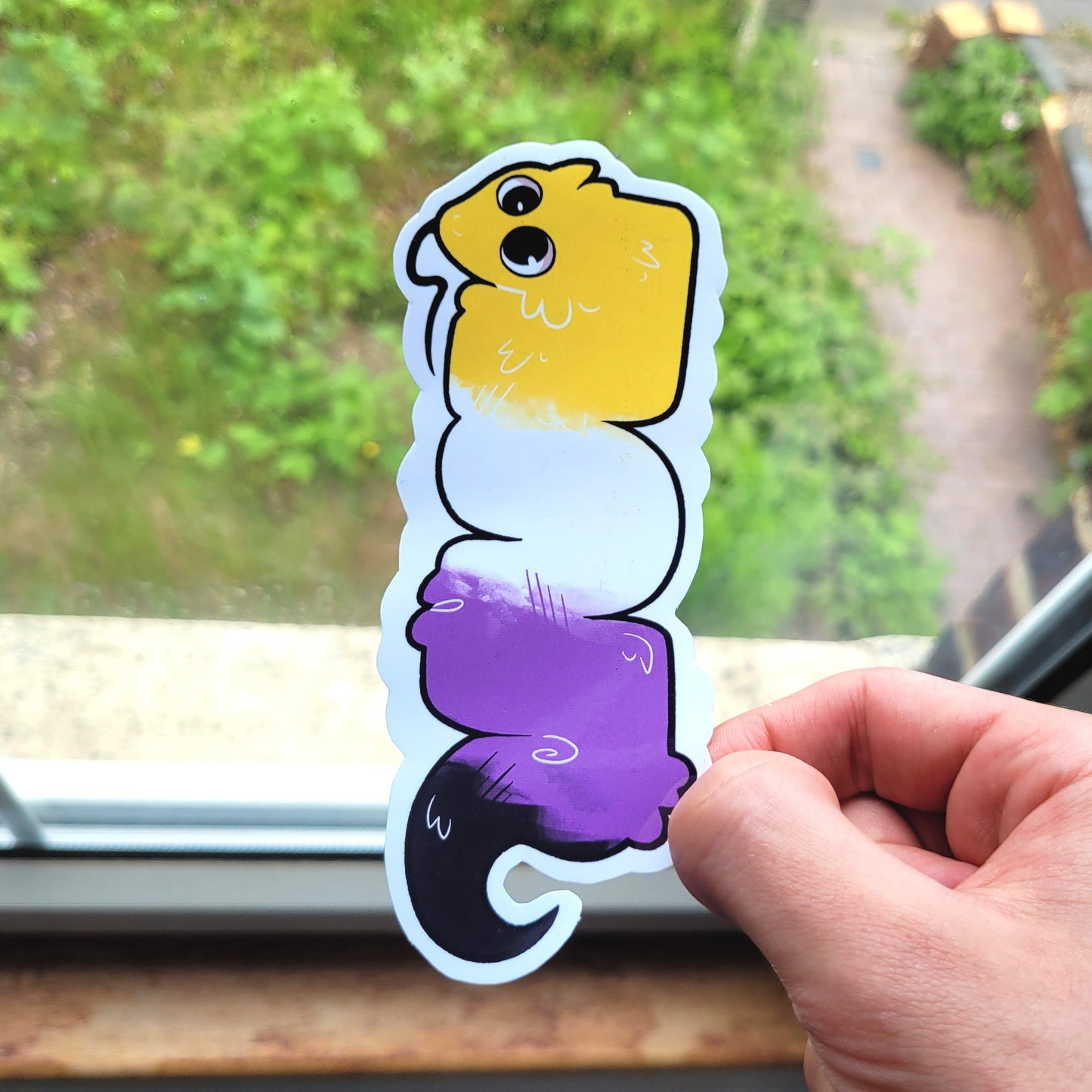 Worm On A String LGBTQ+ Sticker! / Waterproof / Silly Worm Meme Sticker for Scrapbooking, Bullet Journal, Diary