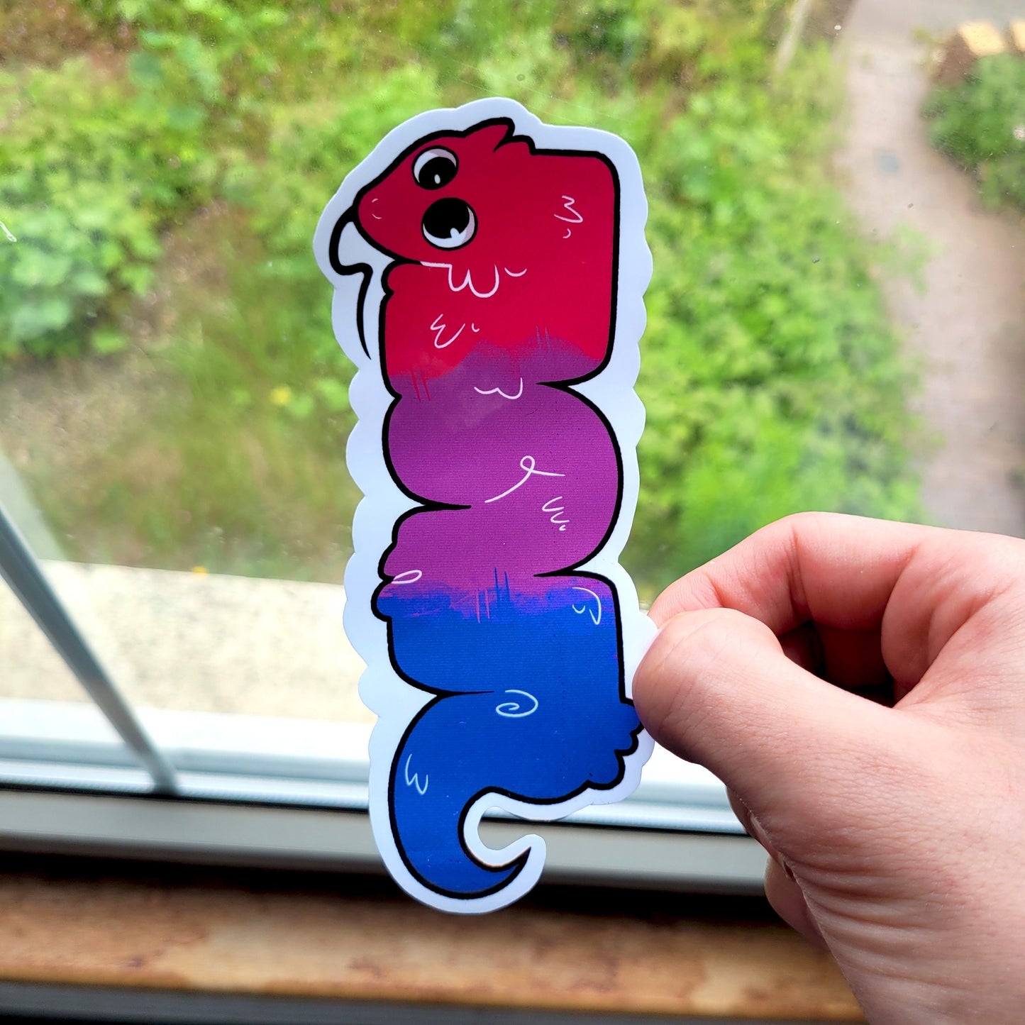 Worm On A String LGBTQ+ Sticker! / Waterproof / Silly Worm Meme Sticker for Scrapbooking, Bullet Journal, Diary