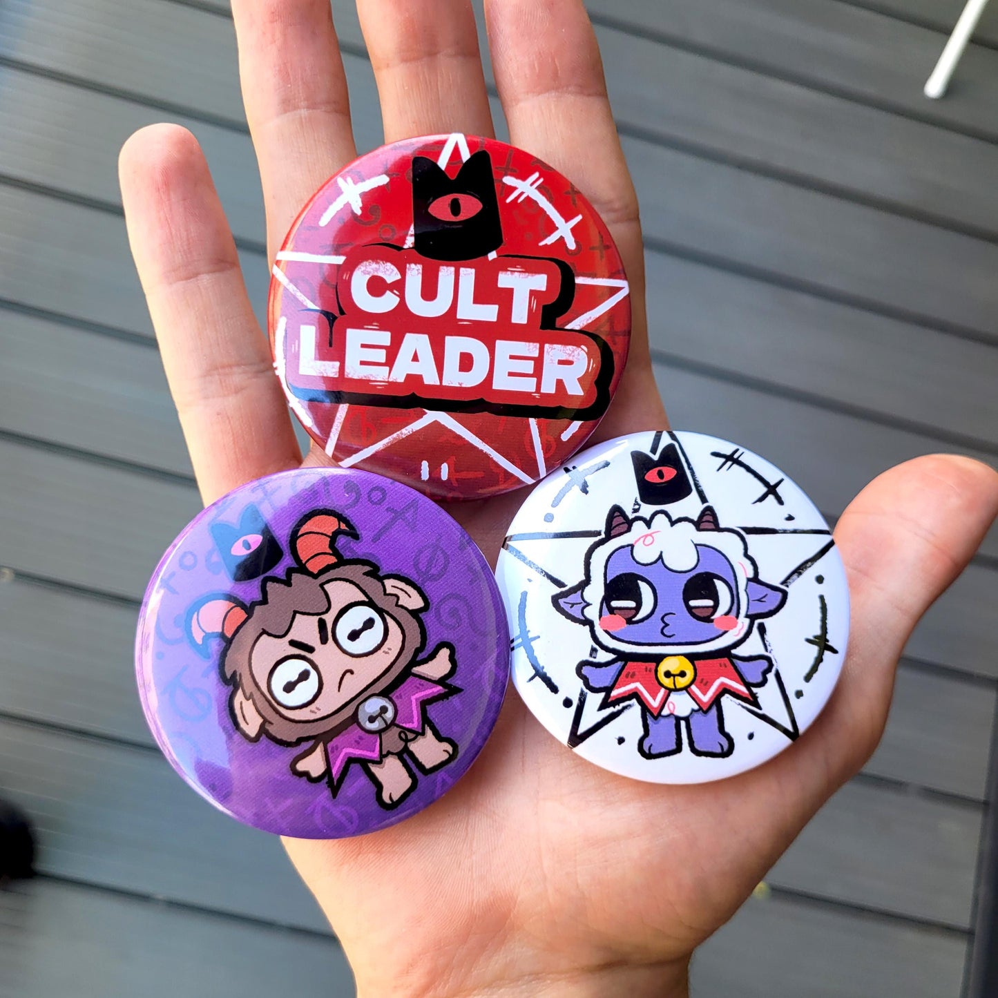 Cult Of The Lamb Badges! / COTL Button Pin for Backpacks, Lanyards, Jackets